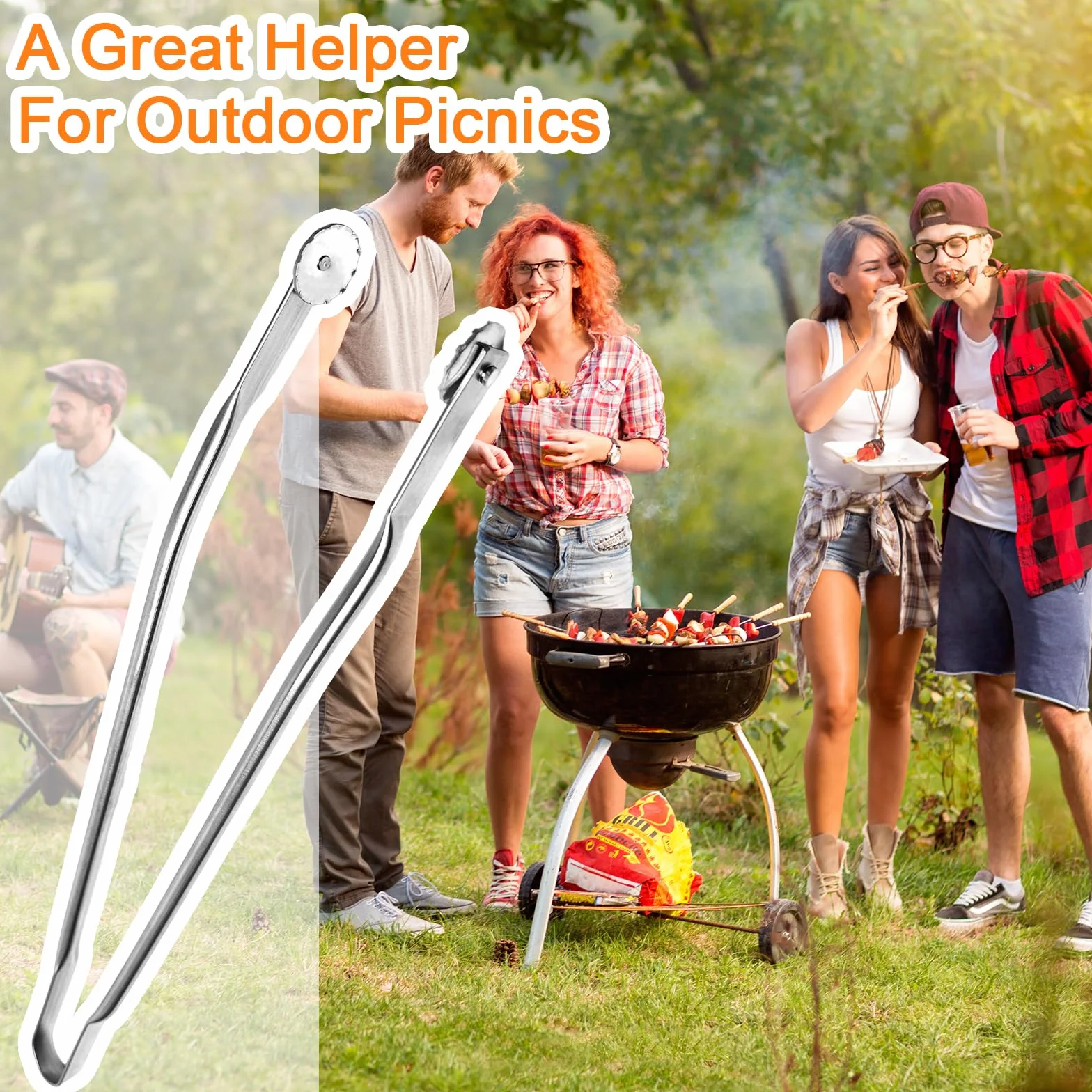 barbecue szczypce do kiełbasy, szczypce do grilla, stal nierdzewna, szczypce kuchenne (styl 2)