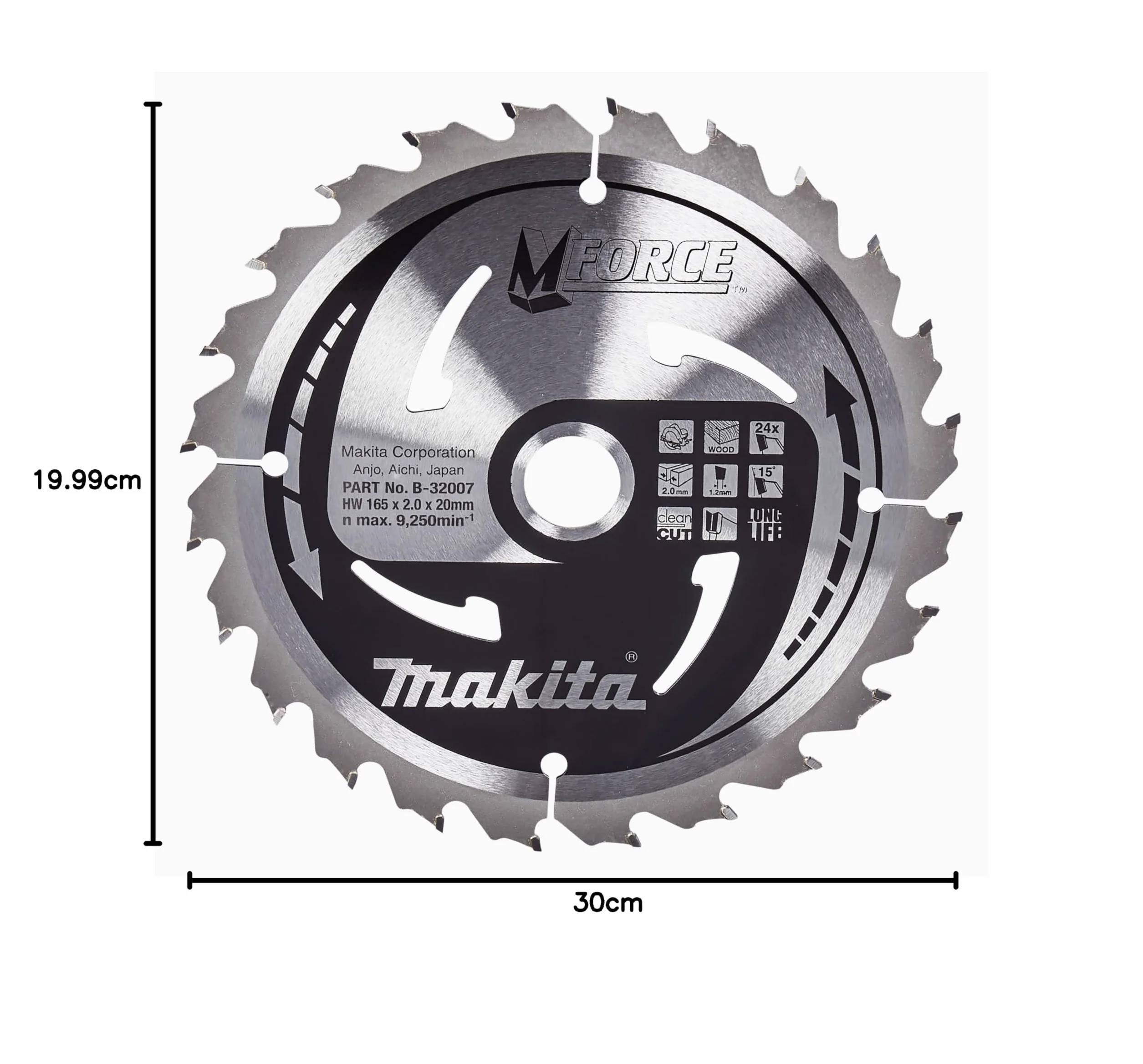 Makita B-32007 Mak-Force brzeszczot do piły tarczowej, 165 mm do ręcznej i stołowej piły tarczowej