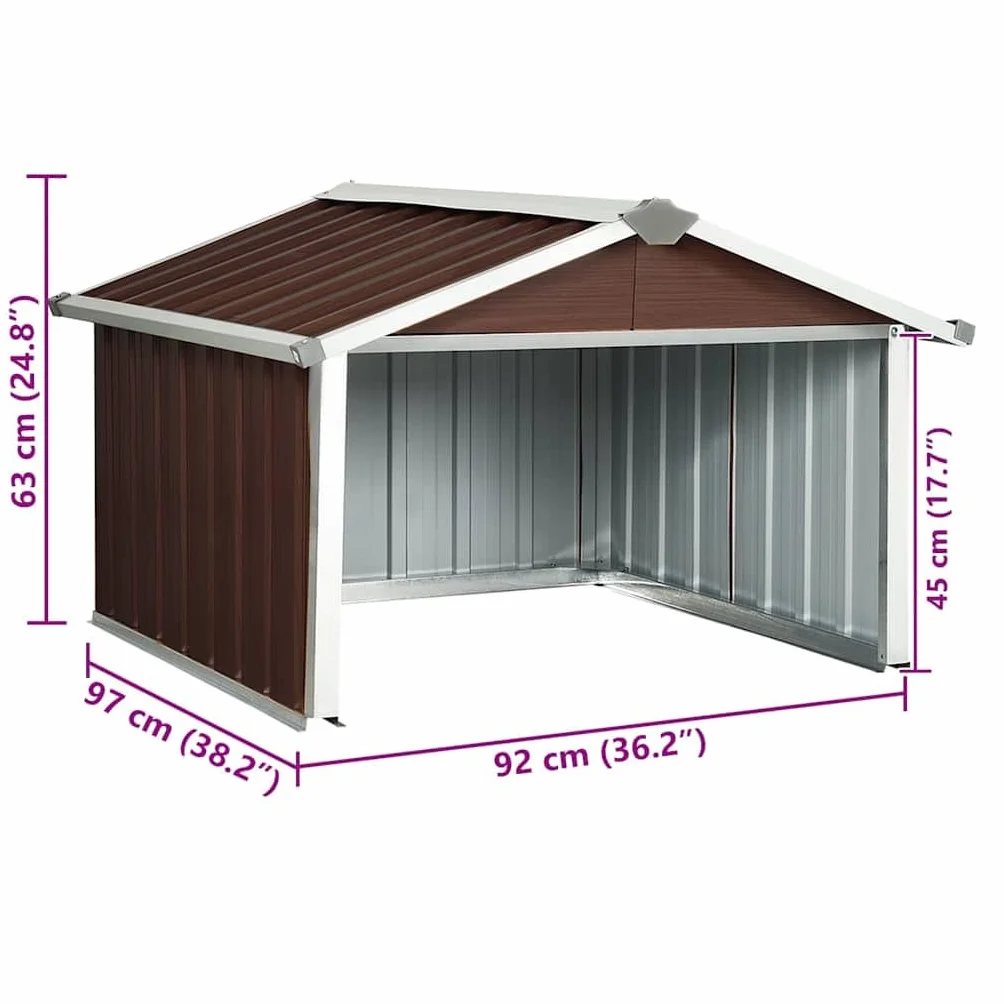 vidaXL Garaż dla kosiarki robotycznej, 92x97x63 cm, galwanizowana stal