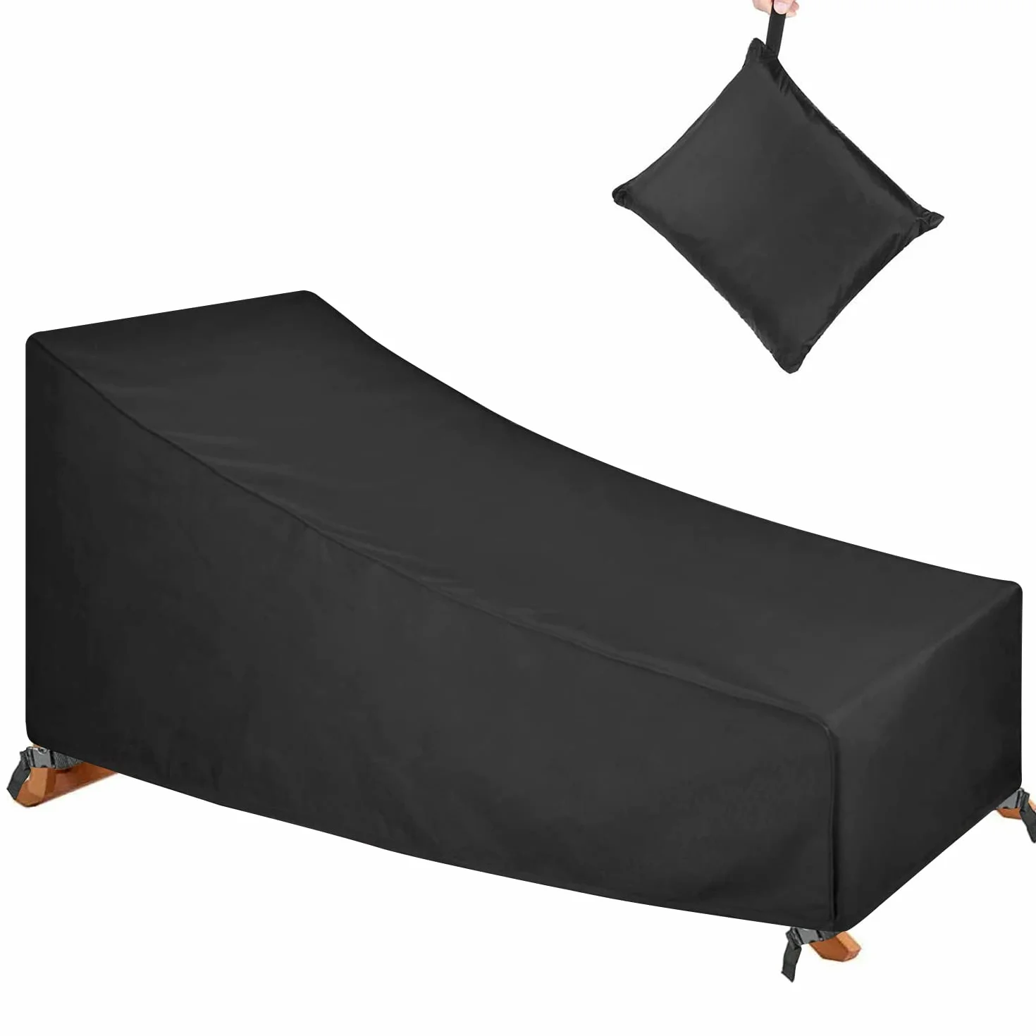 Pokrowiec na leżak ogrodowy 420D Oxford, wodoszczelny pokrowiec ochronny na leżak ogrodowy, wiatroszczelny, odporny na działanie promieni UV, 200 x 75 x 40/70 cm