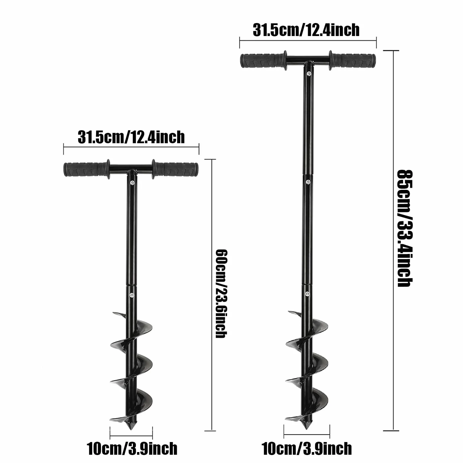Wiertarka ręczna 60-85 cm regulowana, średnica 10 cm wiertło spiralne do ogrodu