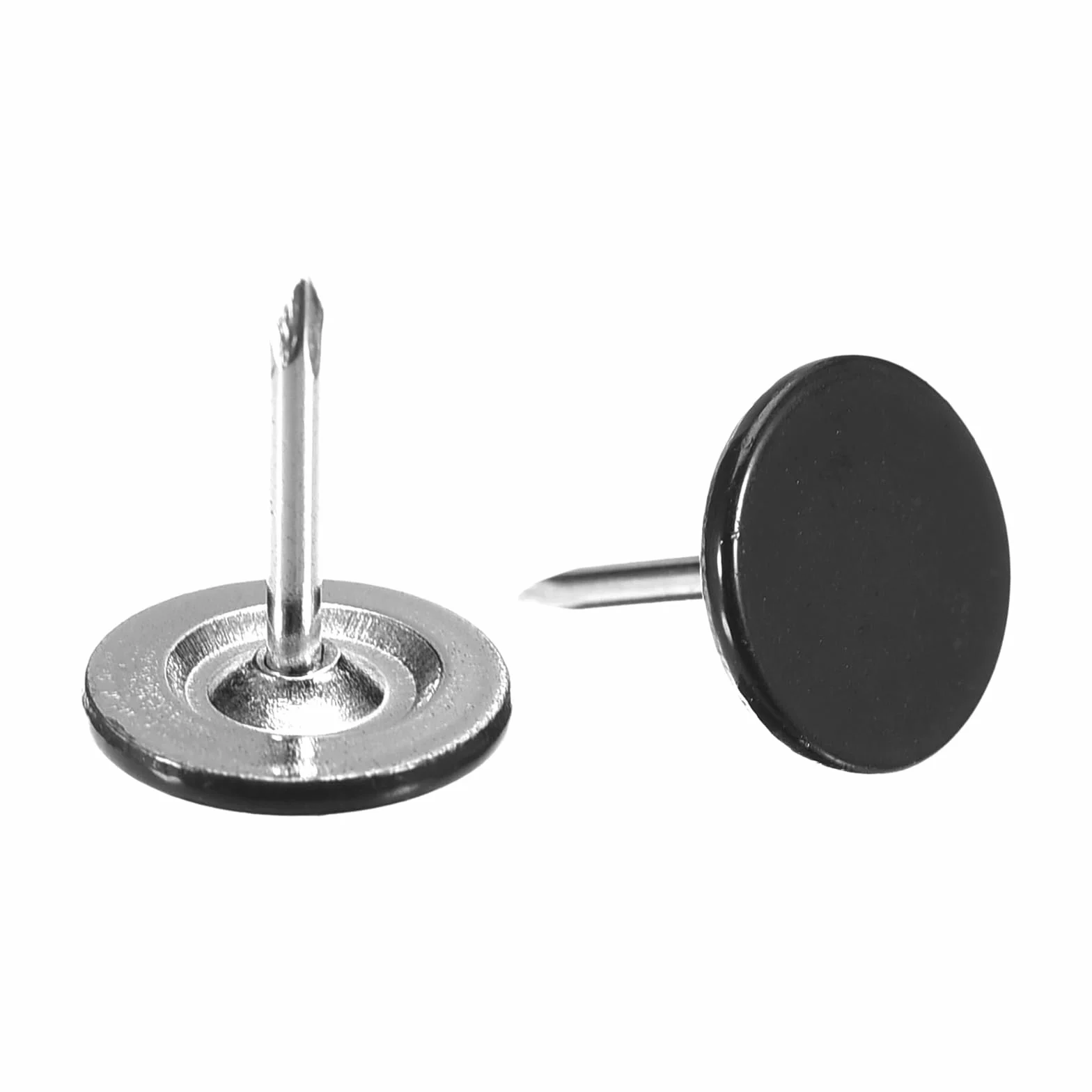 QUARKZMAN 50 sztuk gwoździ do tapicerki, 11 mm x 13 mm, płaska główka, dekoracyjne gwoździe do mebli, zagłówków sofy, czarne
