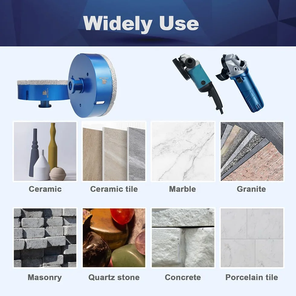 Wiertło diamentowe 125mm, BRSCHNITT 2 szt. M14 lutowane próżniowo diamentowe wiertło rdzeniowe Otwornica do płytek kamionkowych kamionkowych Ceramiczne marmurowe wiercenie granitowe, odpowiednie do szlifierek kątowych
