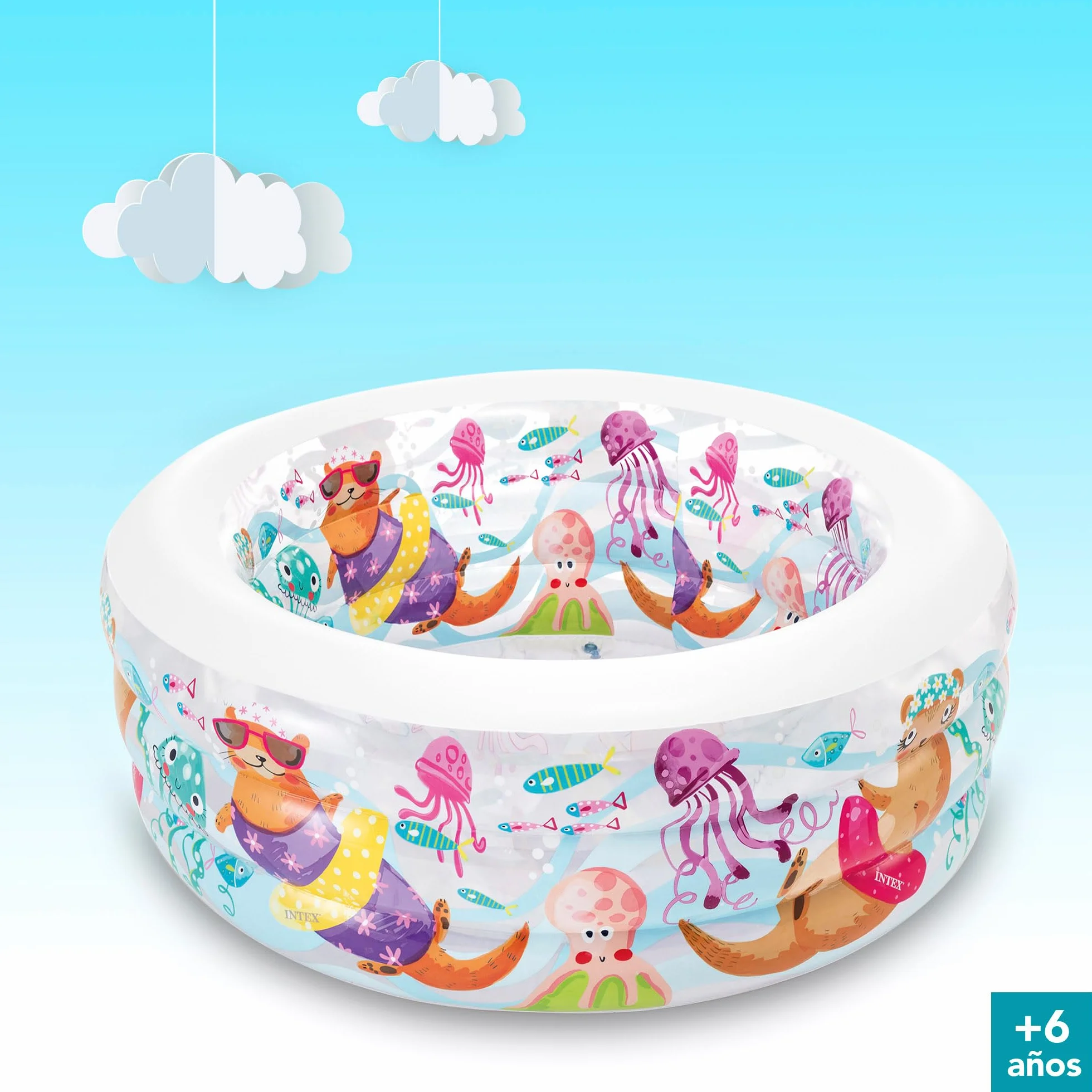 Intex Little Otter Basen Duchany dla Dzieci, Wielokolorowy, Ø 152 x 56 cm