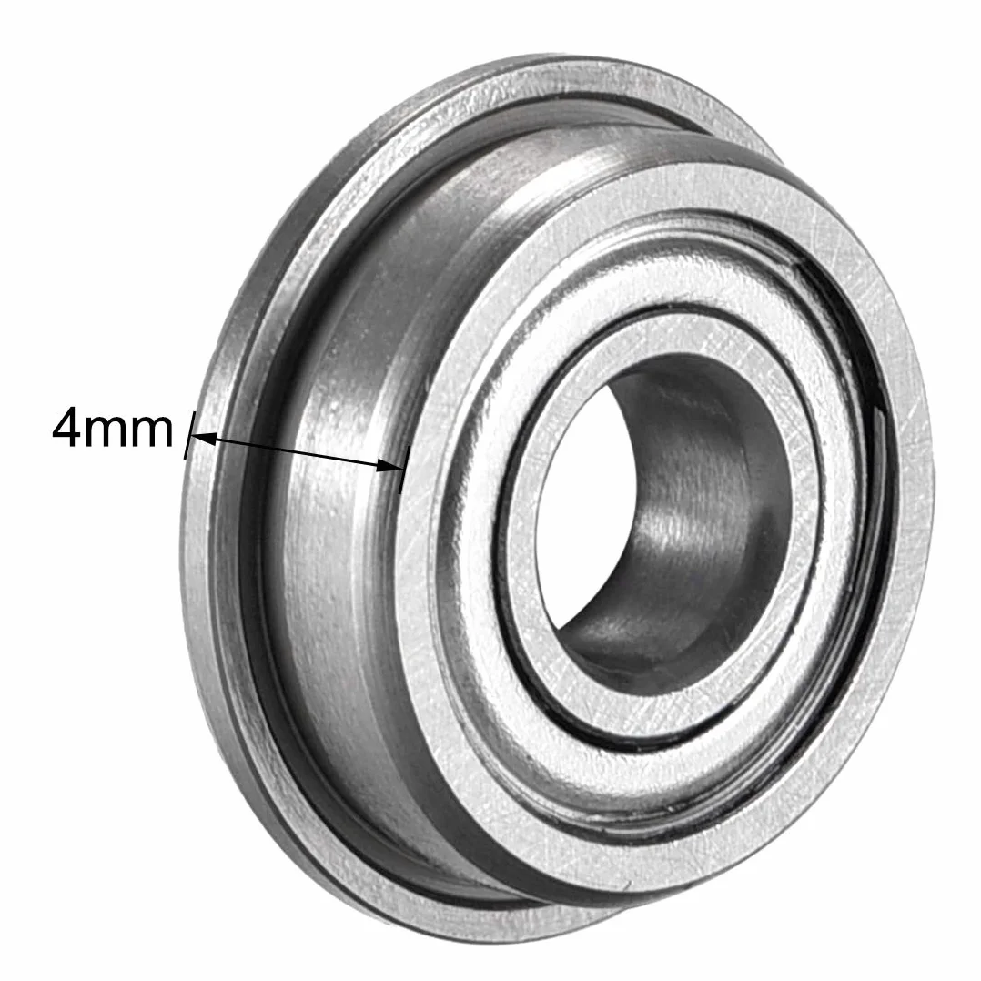 sourcing map Łożysko kulkowe z kołnierzem F695ZZ 5x13x4mm podwójne ekranowane metalowe (GCr15) chromowane łożyska stalowe 10 sztuk