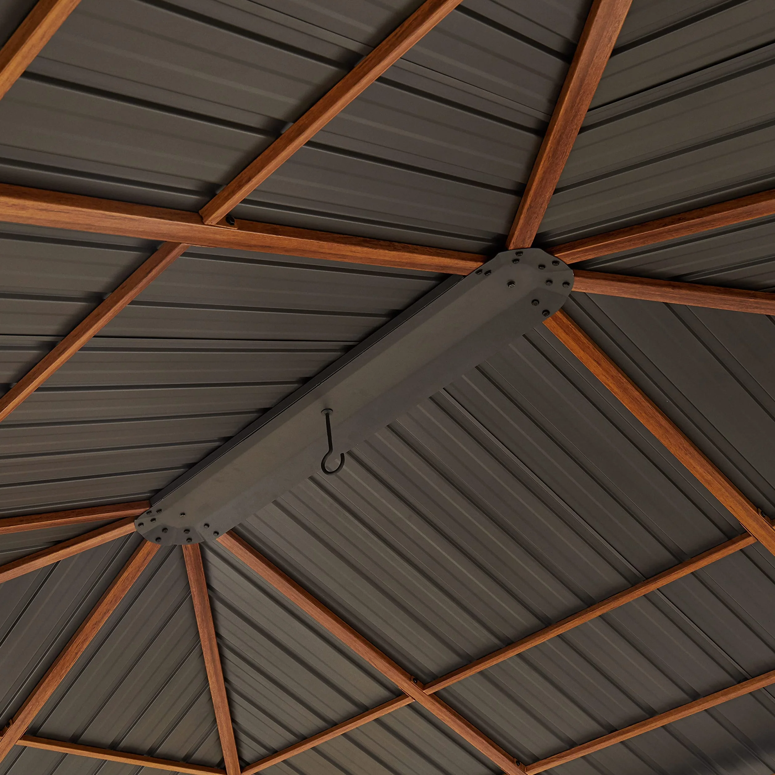 Pawilon ogrodowy 3x4 m hardtop dach stalowy szary 4 ściany boczne