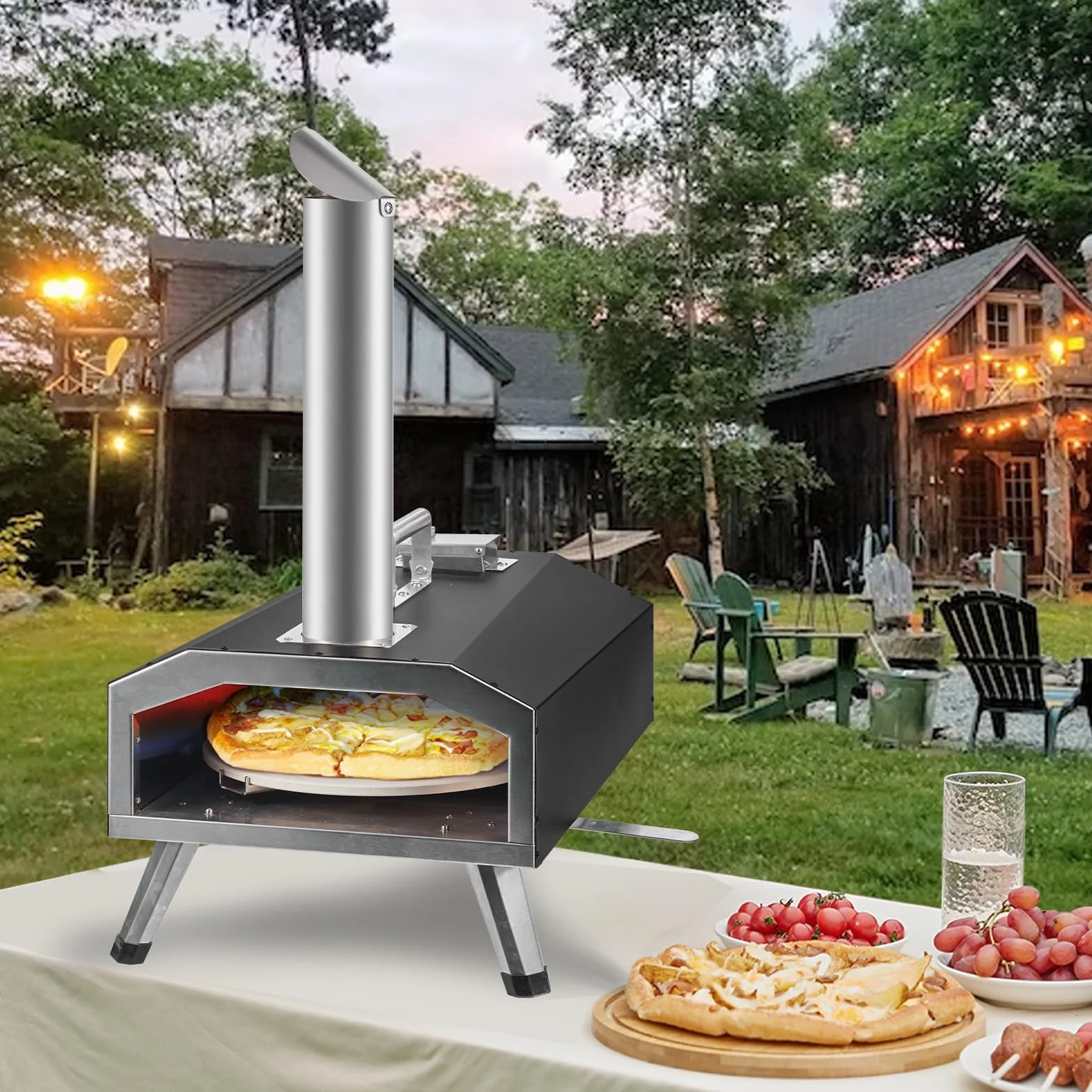 VEVOR Przenośny piec do pizzy gazowy 304,8 mm stal nierdzewna 540 ℃