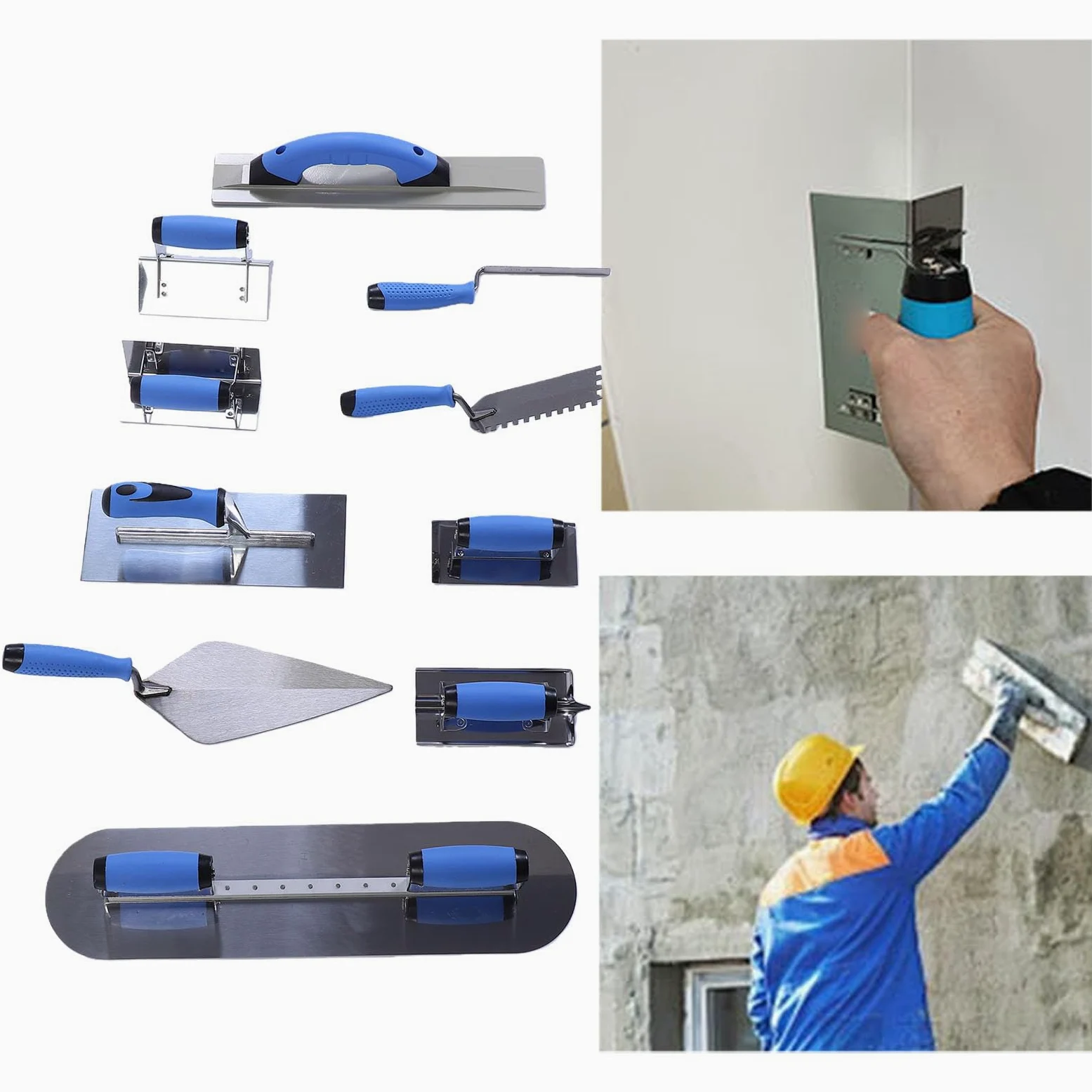 XUMIUZIY Ergonomiczny Zestaw Kielni do Wykańczania Betonu z Antypoślizgowym Uchwytem, ​​przenośny do Projektów Renowacji Domów