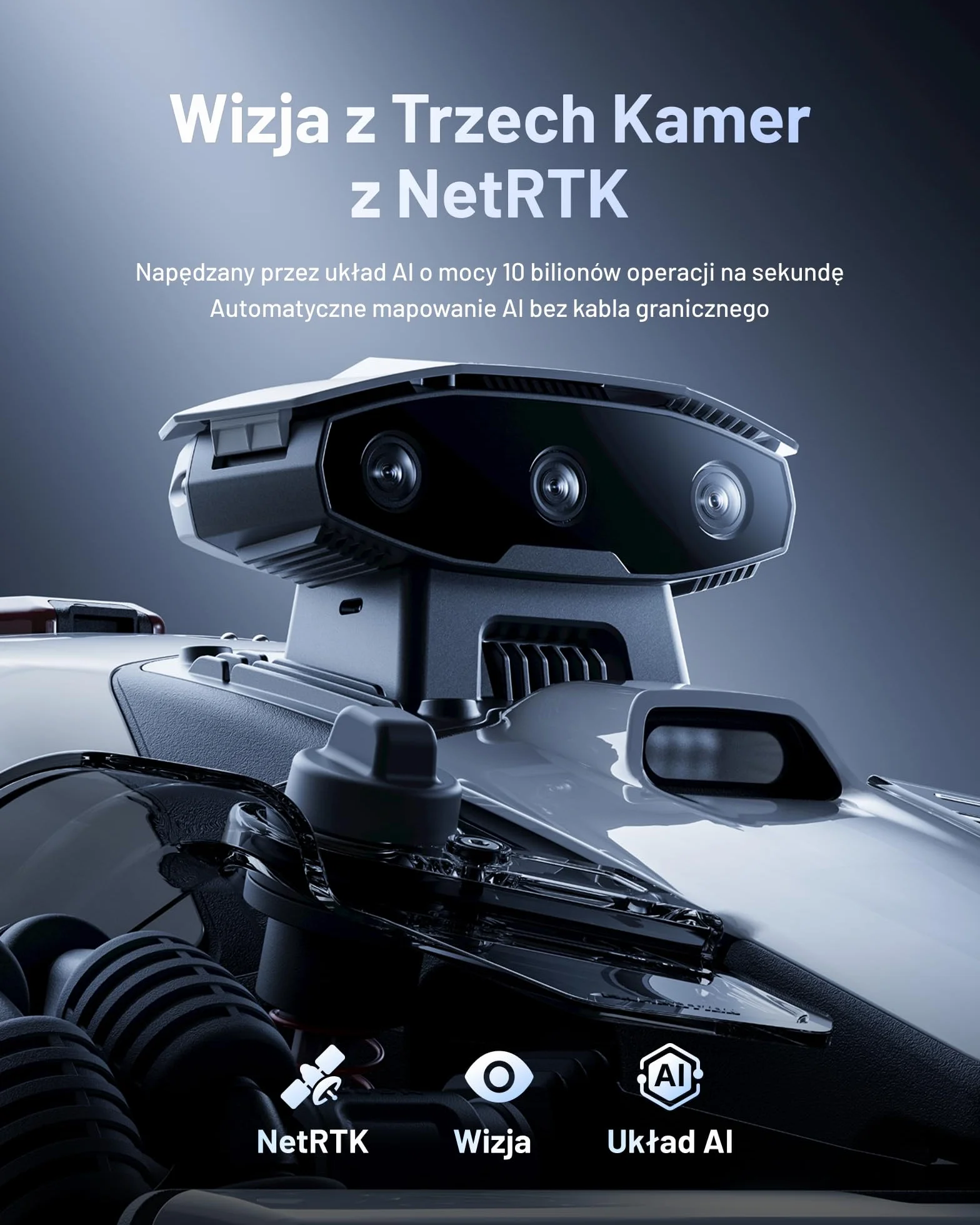 MAMMOTION LUBA Mini 2 AWD 1000 Robot Koszący bez Kabla 1000 m² Tri-Kamera AI Vision NetRTK DropMow
