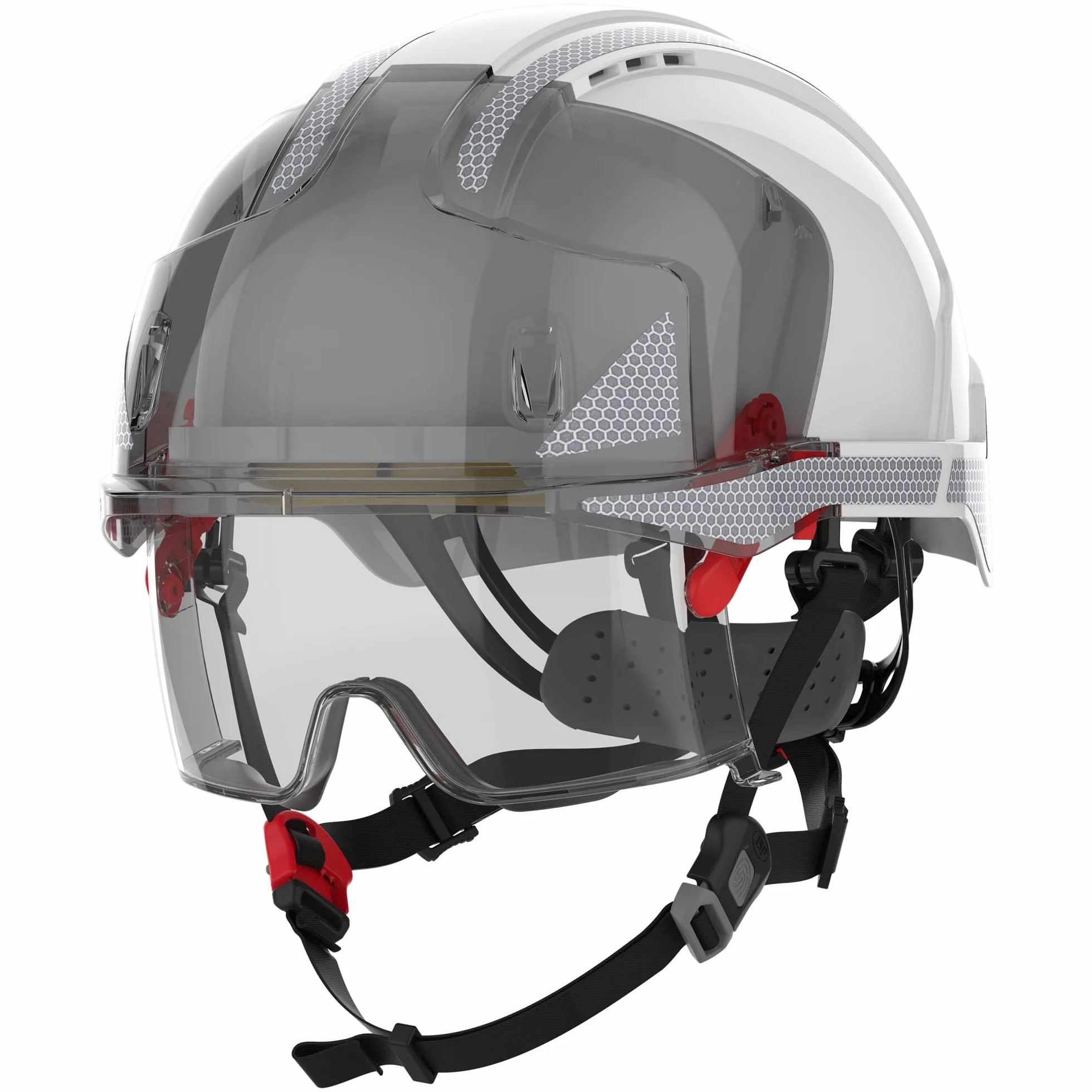 EVO® VISTAlens® Dualswitch™ Przemysłowy kask do wspinaczki ABS biały/dymny