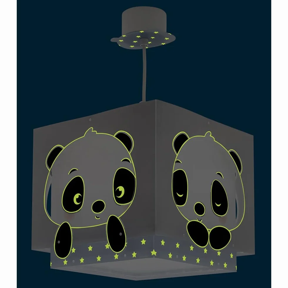 Dziecięca lampa wisząca Dalber Panda w kolorze niebieskim