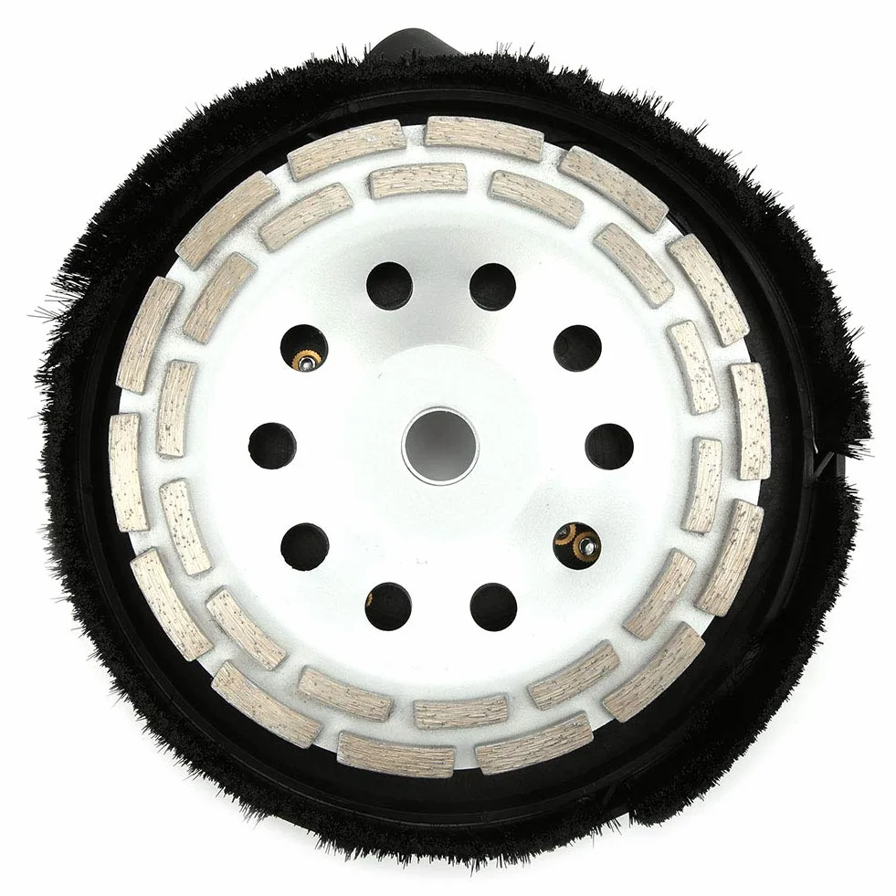 Osłona przeciwpyłowa PolyGen 180 mm z dołączoną tarczą szlifierską 180 mm, regulowany zacisk 48–76 mm, akcesoria do szlifierek kątowych do bezpyłowej pracy na podłogach betonowych