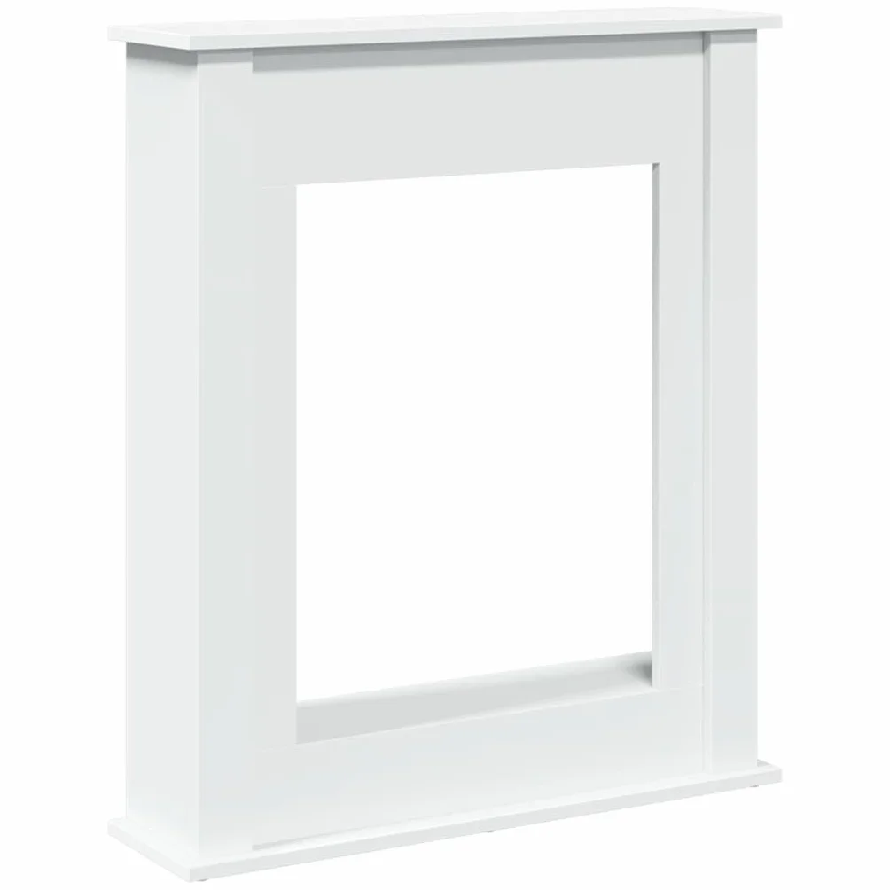 vidaXL Obudowa kominka, biała, 75x20x87,5 cm, materiał drewnopochodny, obudowy kominków, rama kominka, zabudowa kominka, kominek, gzyms do kominka