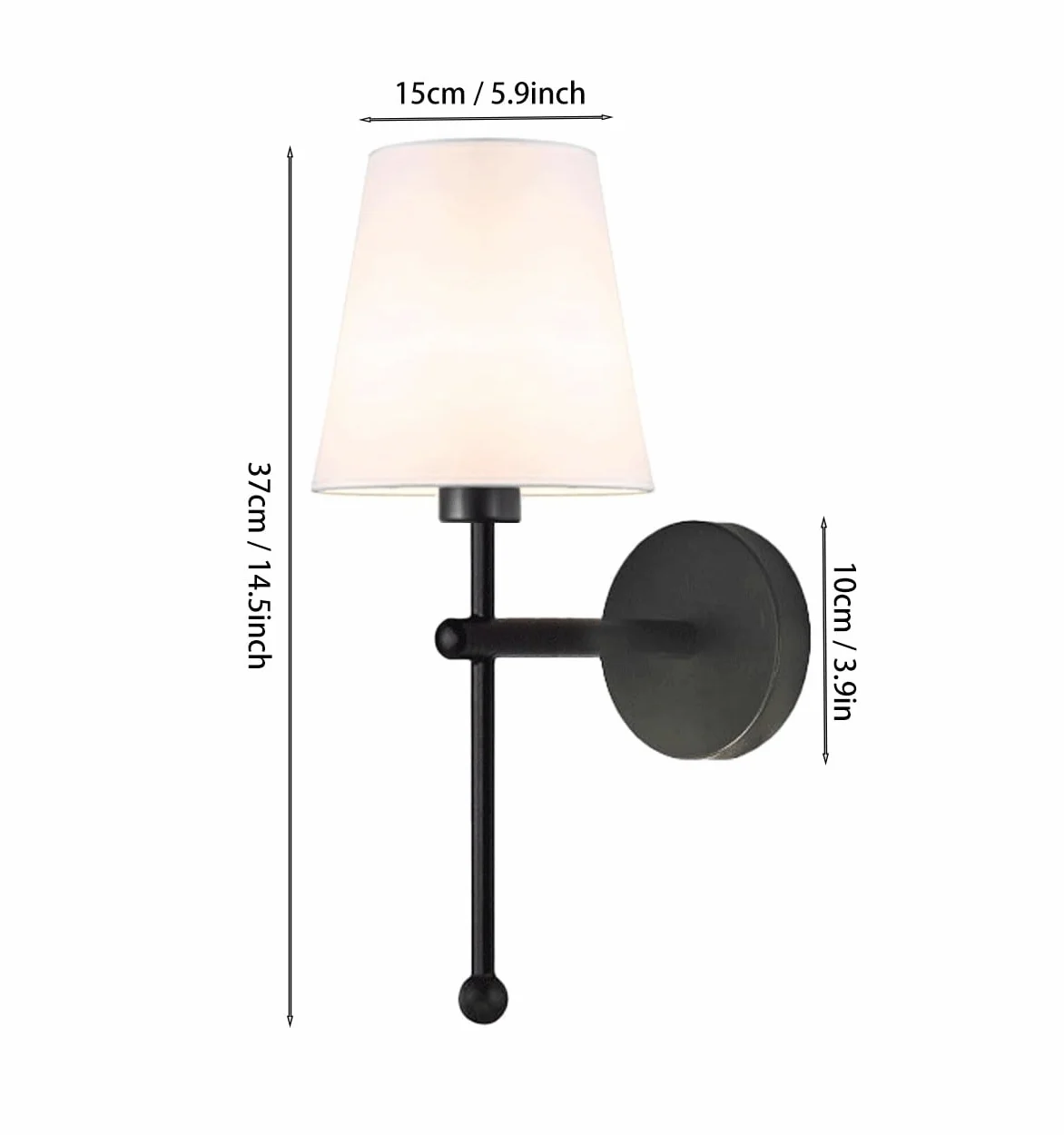 Akumulatorowa lampa ścienna, zestaw 2 lamp ściennych zasilanych bateriami z pilotem, bezprzewodowy kinkiet ścienny, kinkiety ścienne na baterie, bez okablowania, lampa ścienna z tkaniny regulatab