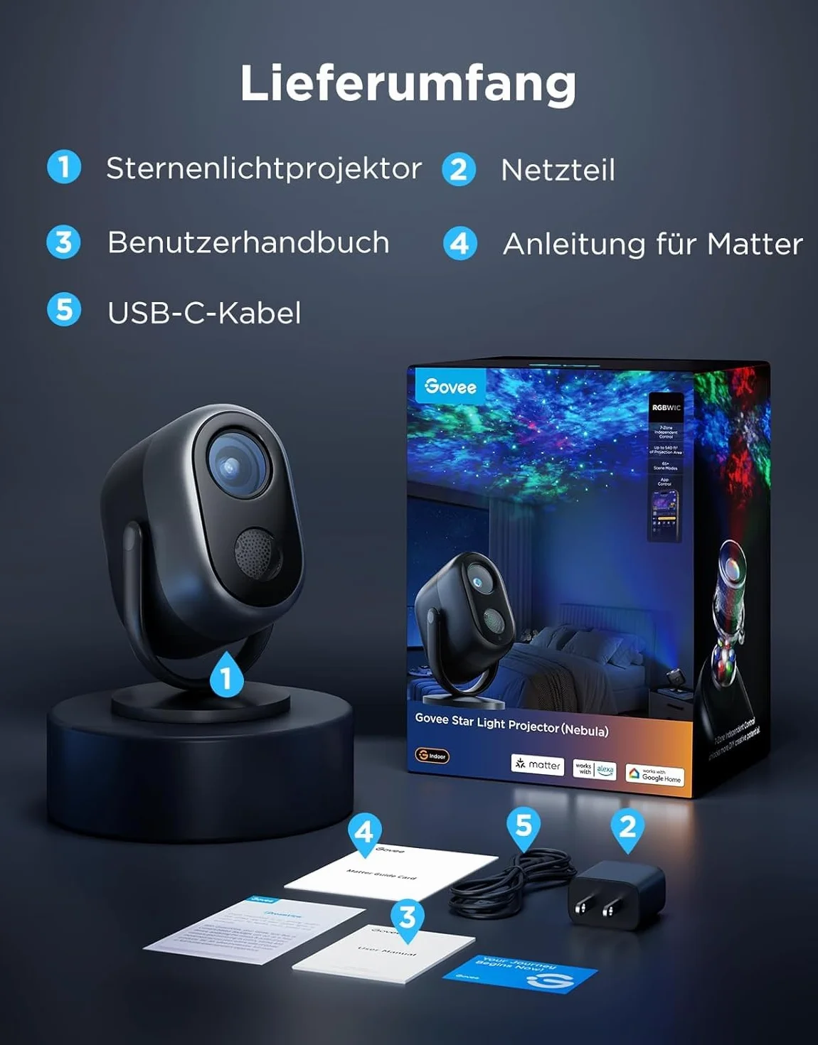 Govee Projektor gwiaździstego nieba mg