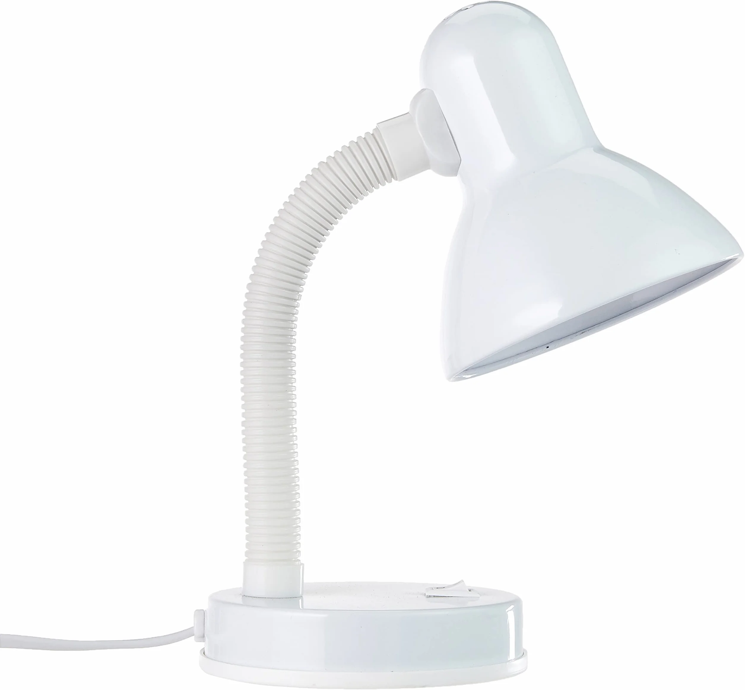 EGLO Lampa stołowa Basic, 1-punktowa lampa stołowa, lampa biurkowa ze stali i tworzywa sztucznego, kolor: biały, oprawa: E27