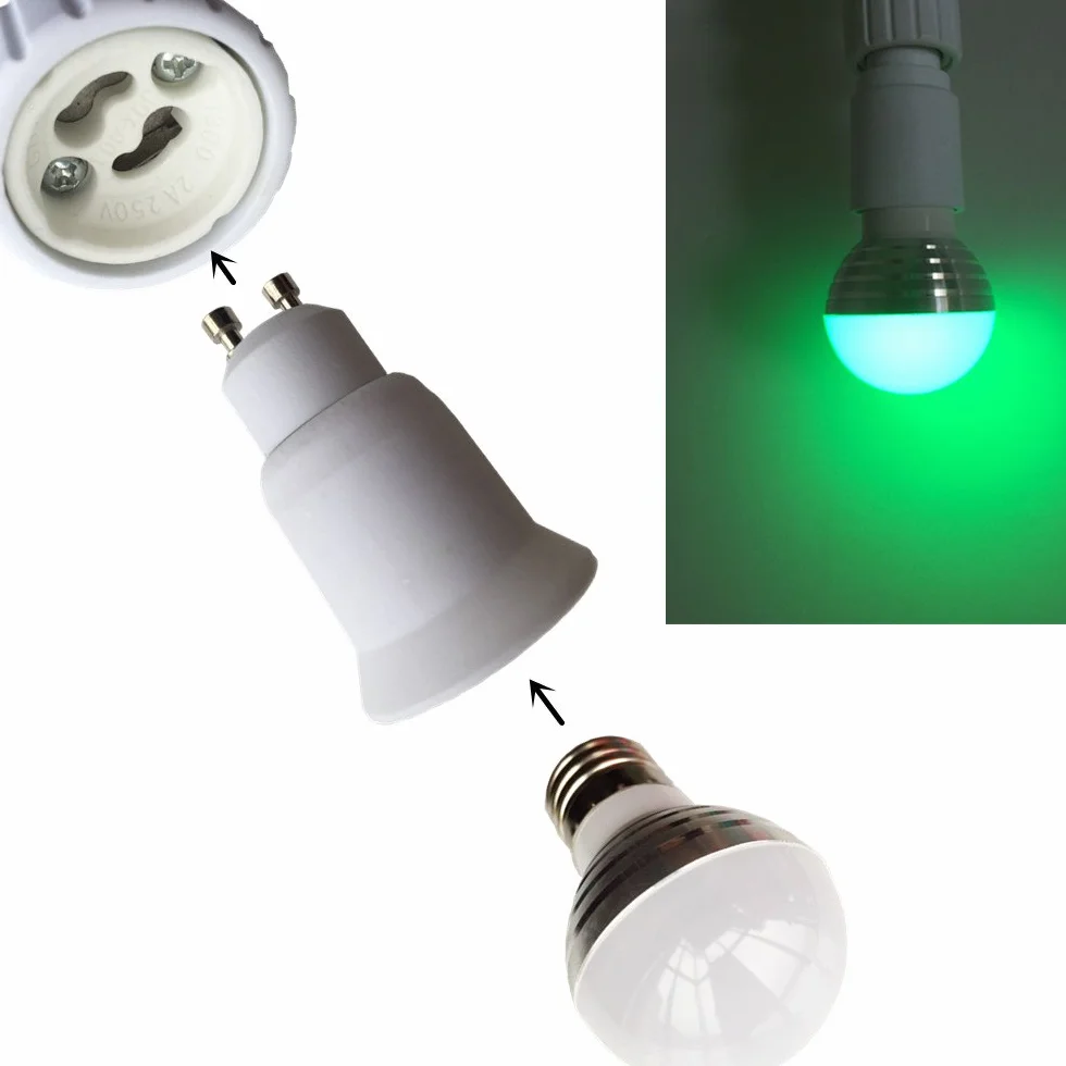 6 sztuk GU10 na E27 adapter cokołu lampy do lamp LED