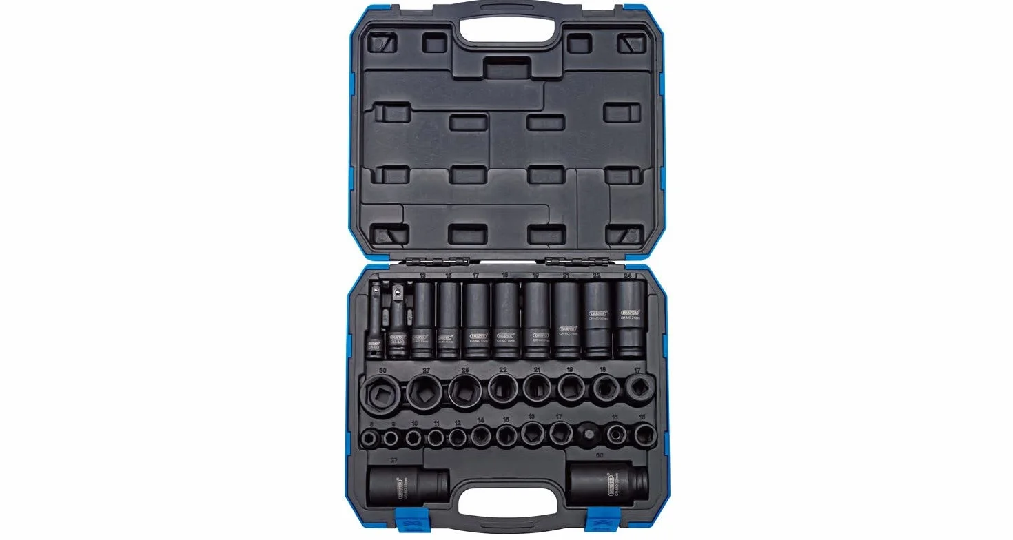 Draper 83098 409/32/MM 3/8" i 1/2" Sq. Dr. Impact zestaw nasadek (32-częściowy)