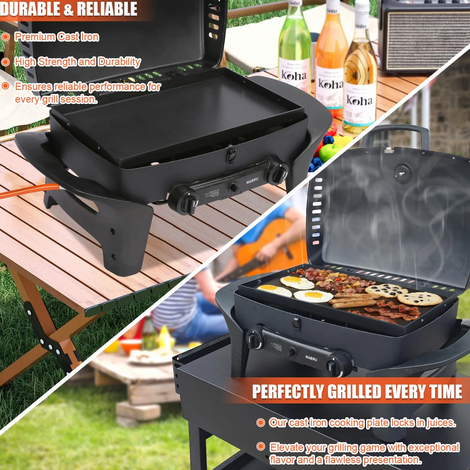 Denmay płyta grillowa antyspazowa 46,8 x 27,5 cm do Enders Urban Pro Explorer