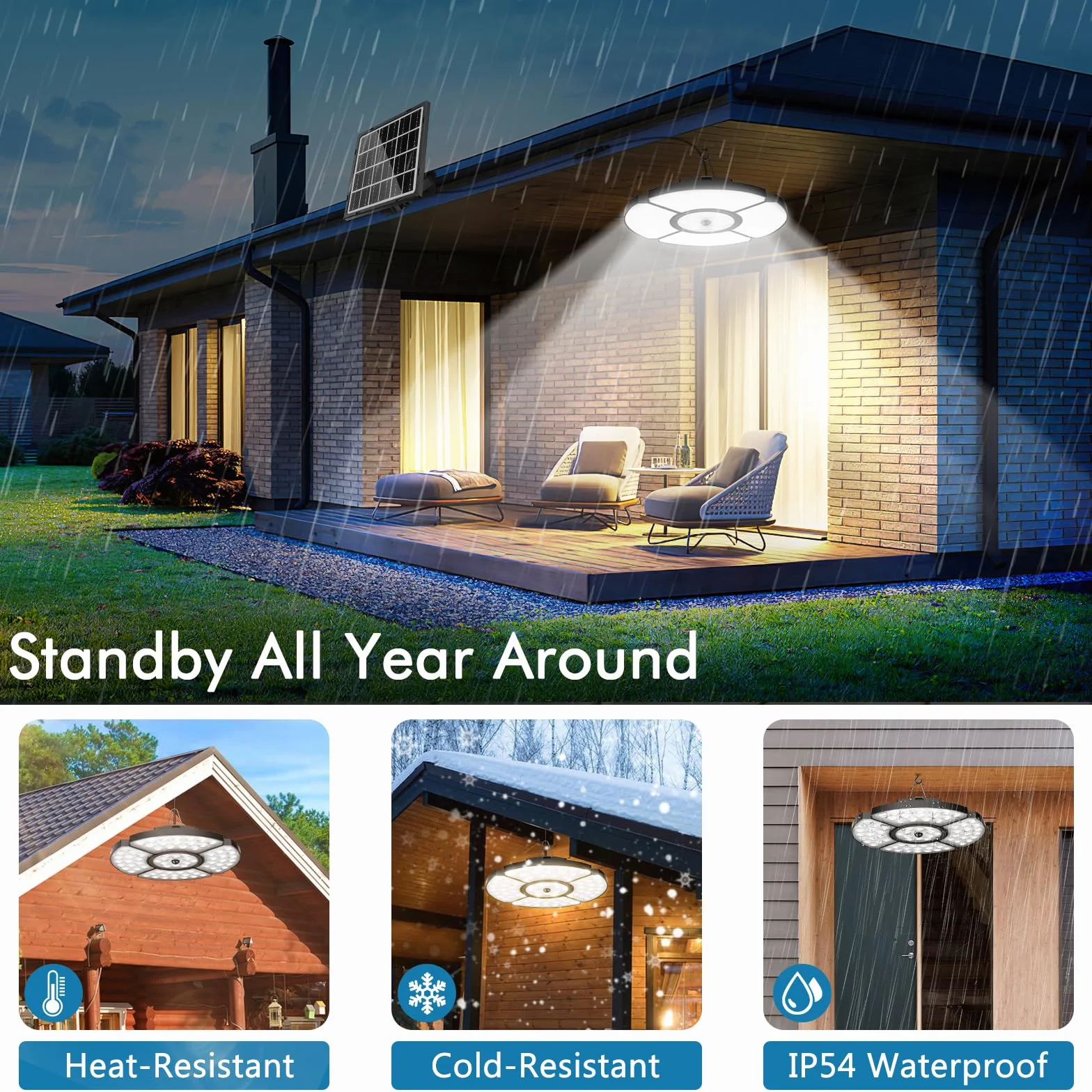 MEIHUA Lampy solarnye do użytku wewnątrz i na zewnątrz, 76 diod LED, z czujnikiem ruchu, pilotem zdalnym i regulowanym kątem świecenia 270°, IP54, wodoszczelne, 4 tryby