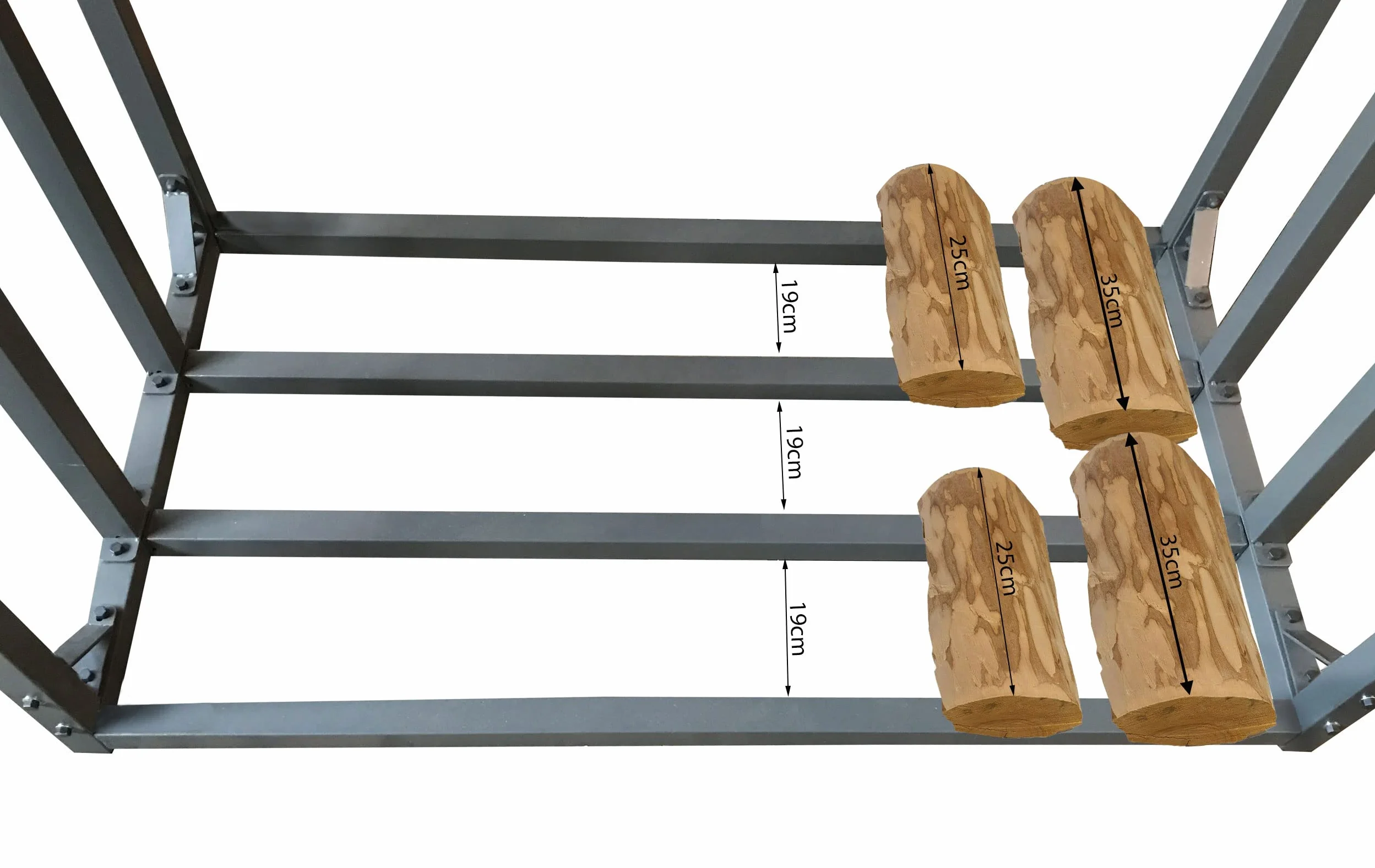 Metalowy regał na drewno kominkowe antracyt XXL 185 x 70 x 185 cm 2,3 m³