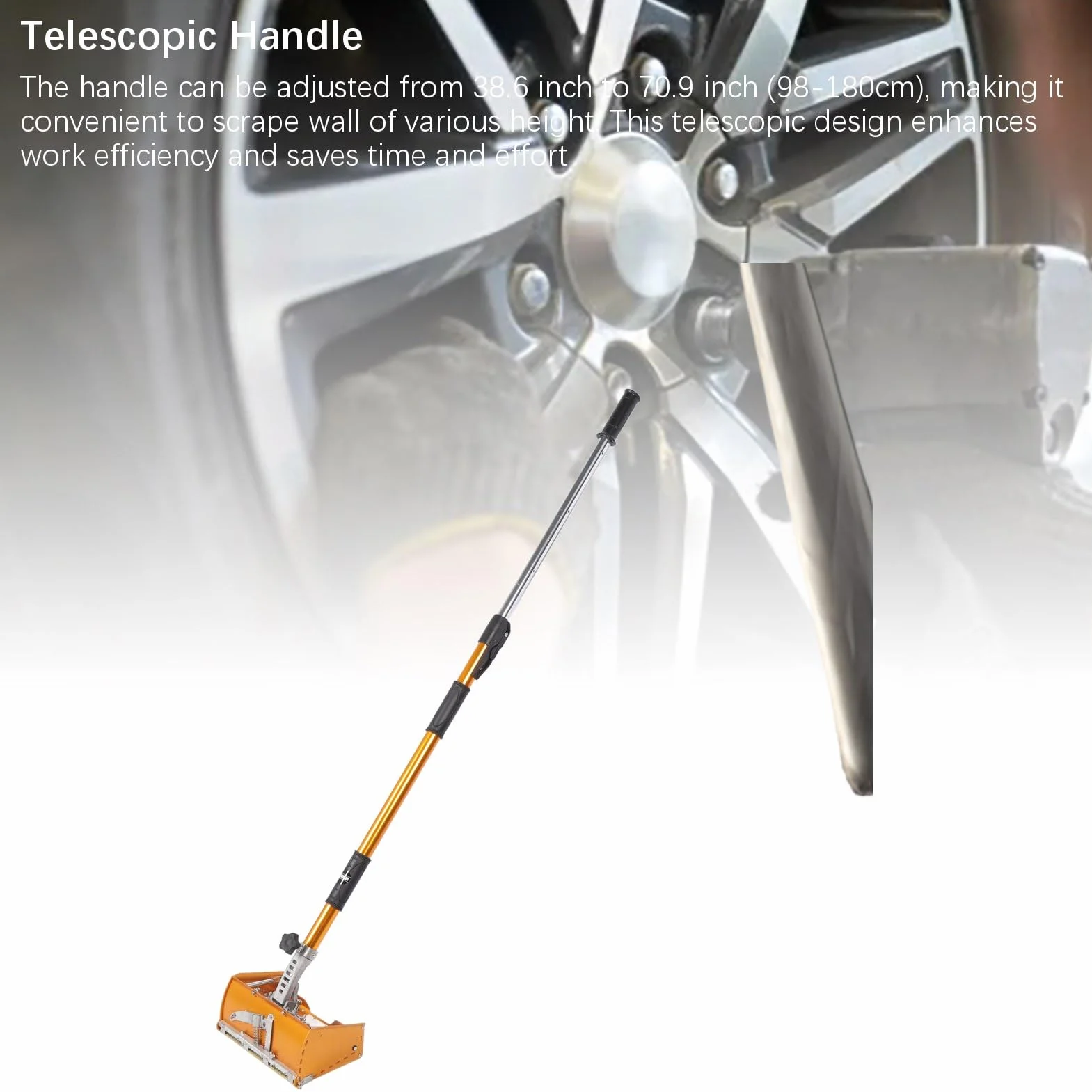 CHICIRIS Aluminiowa Płaska Skrzynka Wykończeniowa do Płyt Gipsowo-kartonowych z Regulowanym Uchwytem Teleskopowym do Renowacji Domu 10 Cali 38,6-70,9 Cali