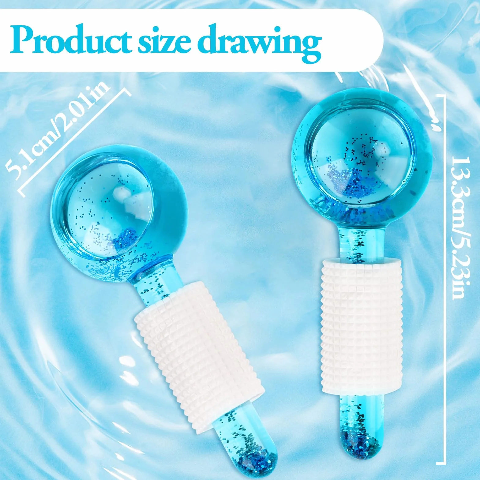 Facial Ice Globes, wałek do masażu twarzy, chłodzące kule do masażu twarzy do zimnej skóry, ujędrniają skórę, redukują obrzęki i cienie pod oczami