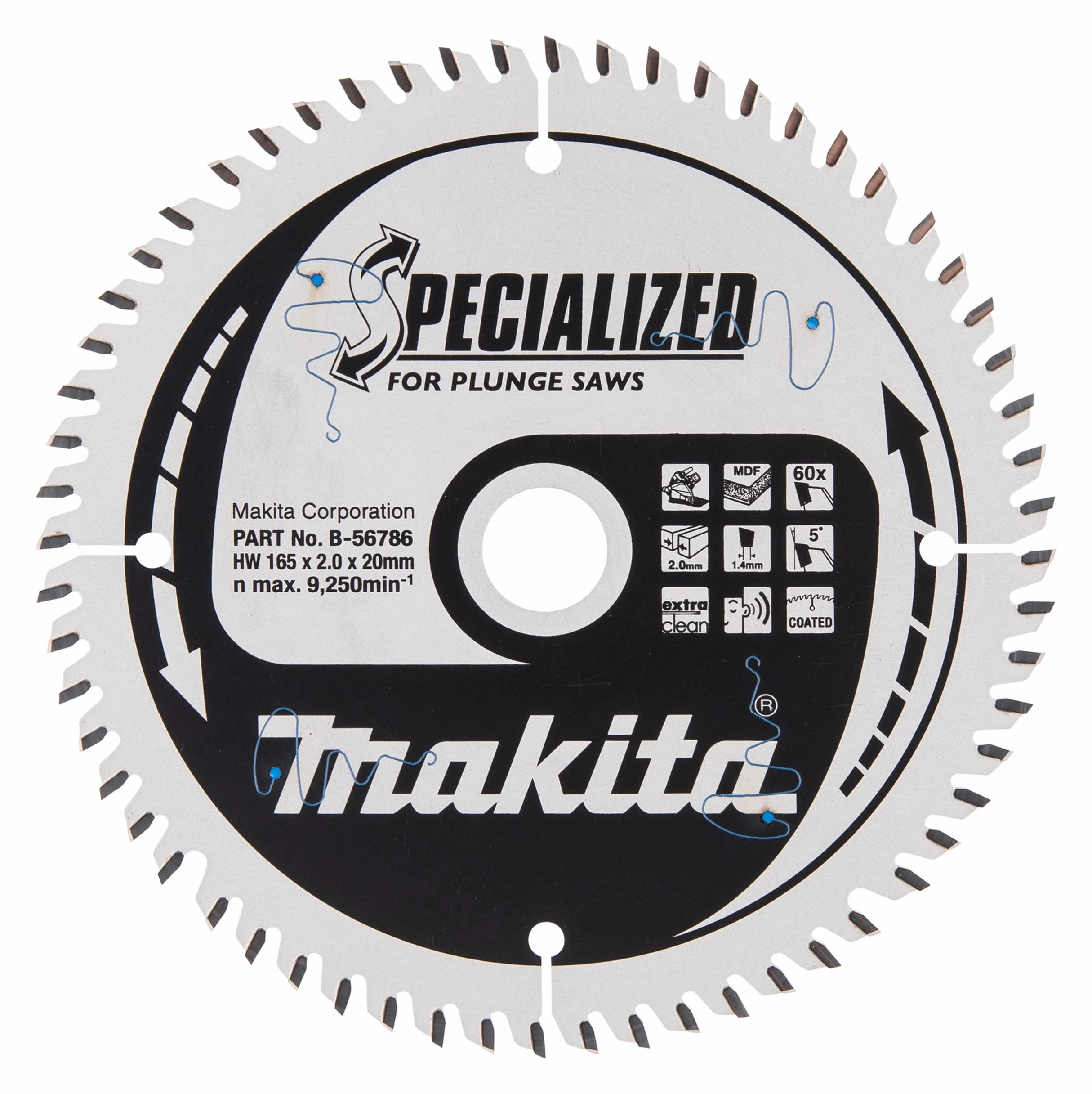 Makita B-56786 specjalistyczna piła do pił wgłębnych 165x20x60T