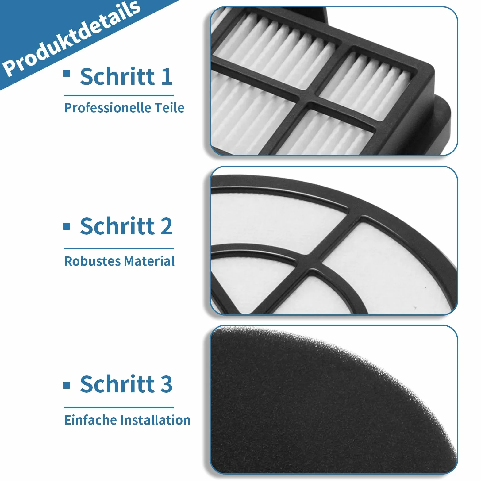Zestaw filtrów HEPA, zamiennik do odkurzacza serii 2 BBZ152EF firmy Bosch BGC05 BGC05A320 BGS05, zawiera filtr wstępny, filtr uzupełniający i bawełnę filtrującą (1)