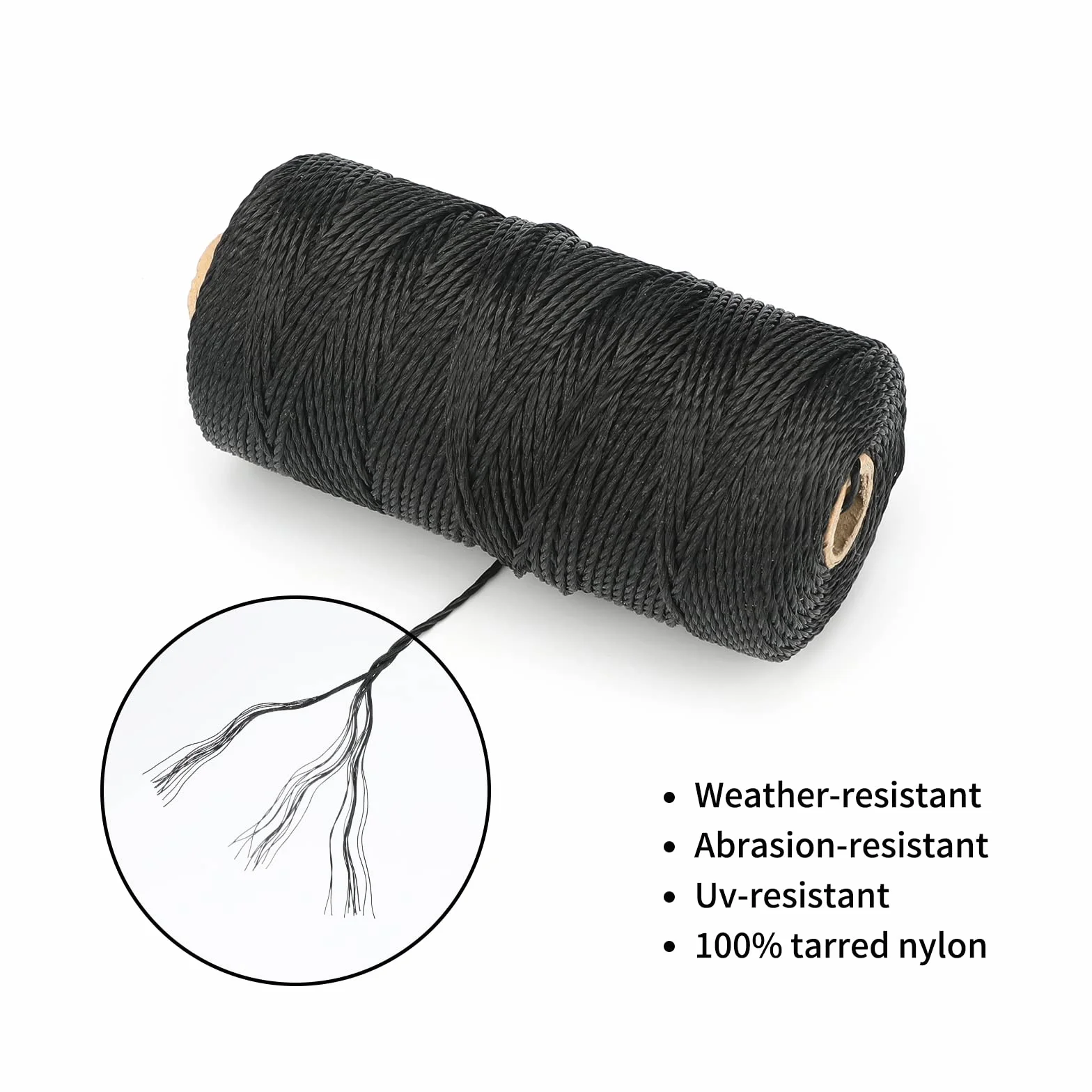 Sznurek nylonowy 130 m 2 mm czarny odporny na warunki atmosferyczne