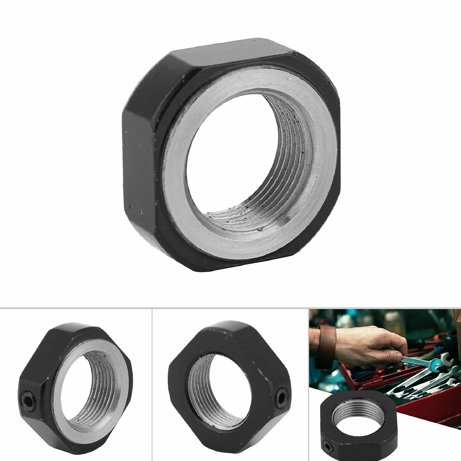 Metalowa nakrętka zamkowa wysoka dokładność wbudowana mosiężna podkładka śruby kulowe akcesoria (M12 x 1 mm)