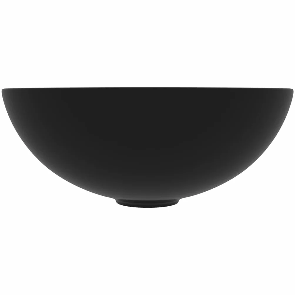 vidaXL Umywalka łazienkowa, ceramiczna, matowa czerń, okrągła