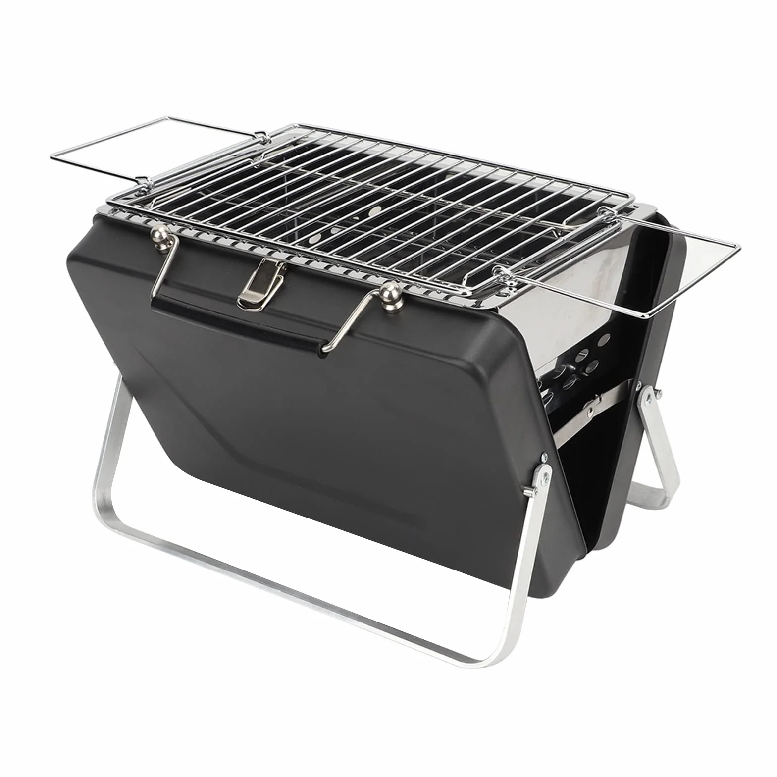 Przenośny Grill Węglowy, Bary do Grillowania Natychmiastowe Składanie i łatwe Przenoszenie, Grill Grillowy Składany Grill na Notebooka do Grillowania na świeżym Powietrzu Kemping