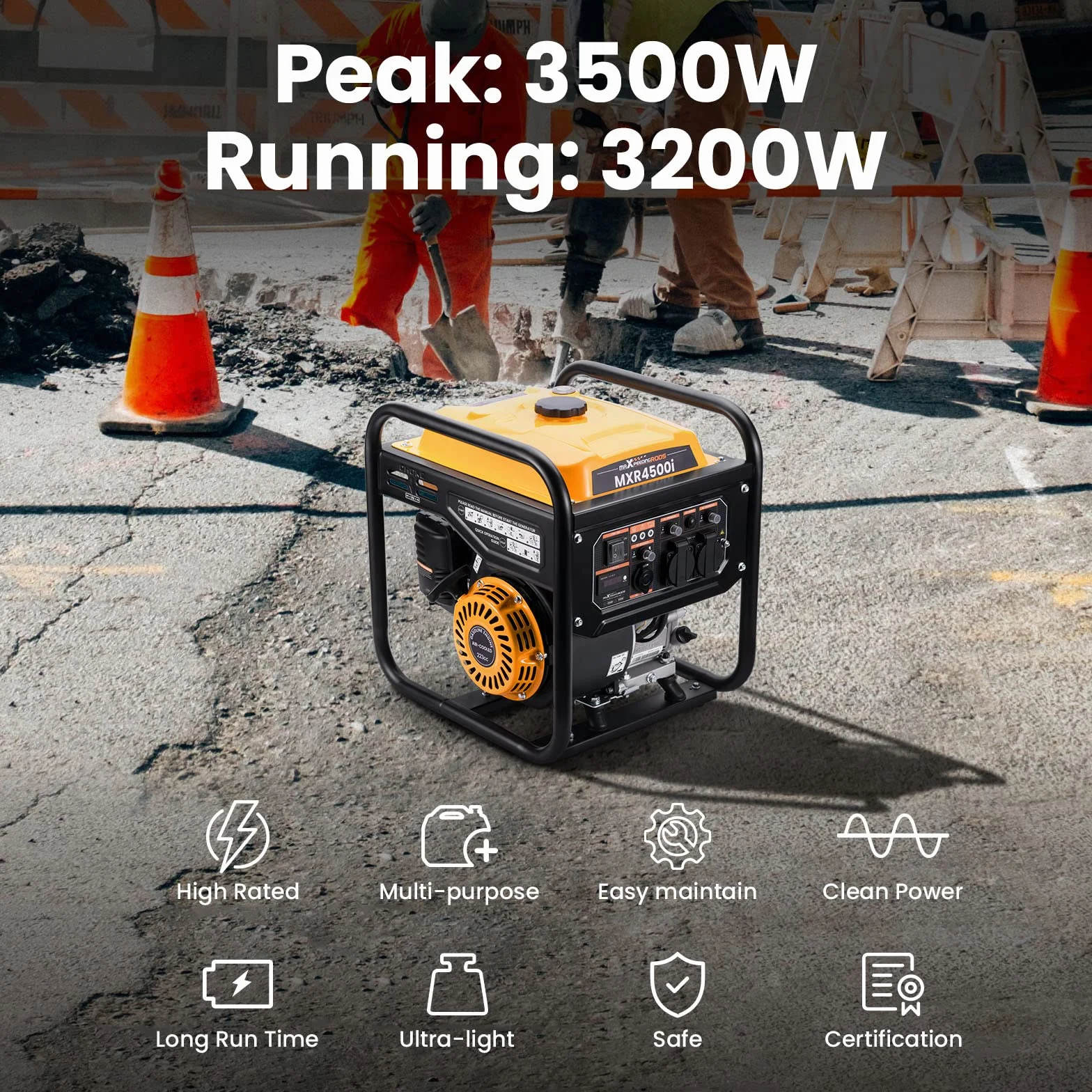 maXpeedingrods Inwerterowy generator prądu 3500 W 230 V, agregat prądotwórczy