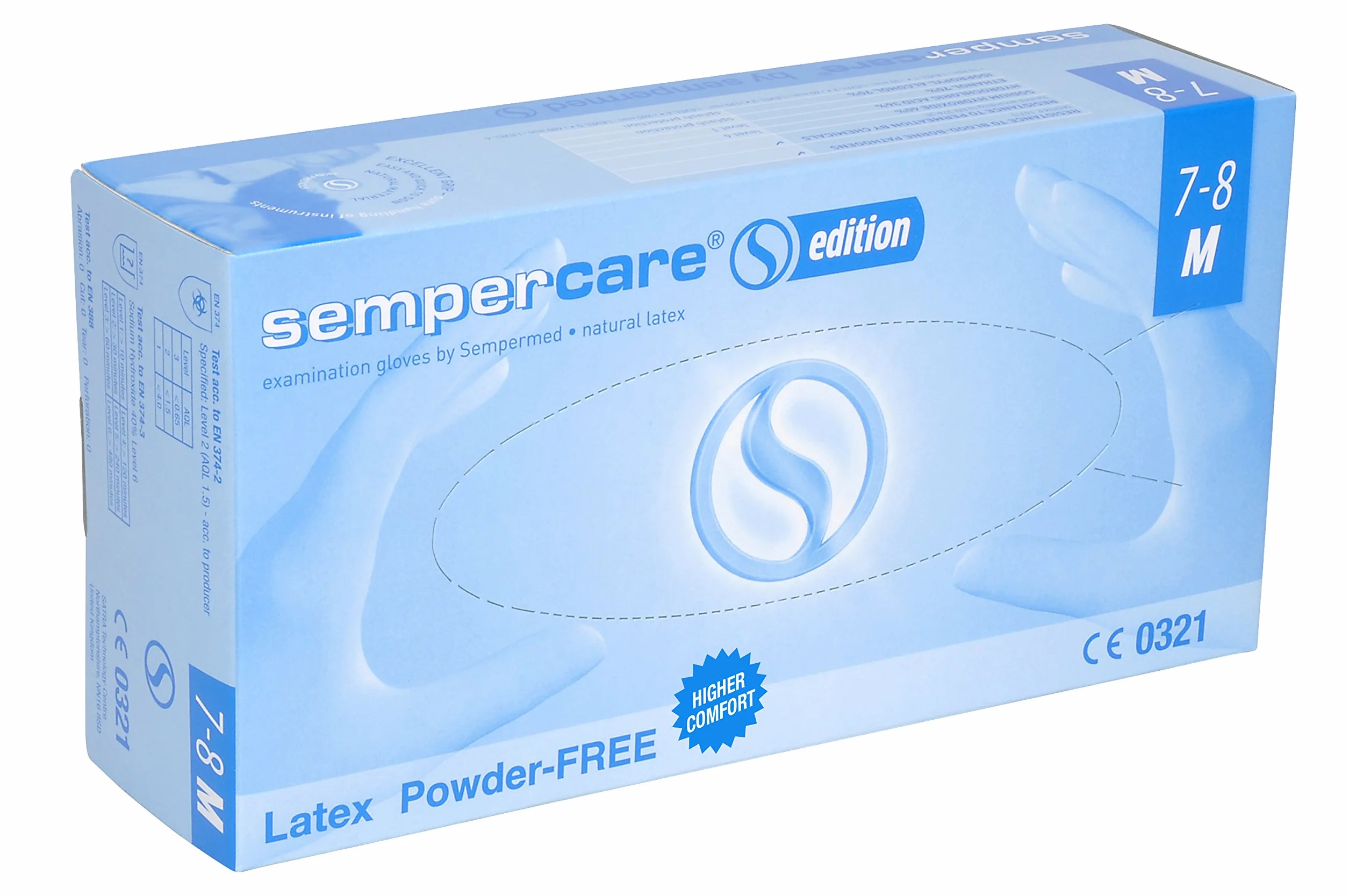 Sempermed G823781735 rękawiczki, lateks, niesterylne, bez pudru, średnie (opakowanie 100 szt.)
