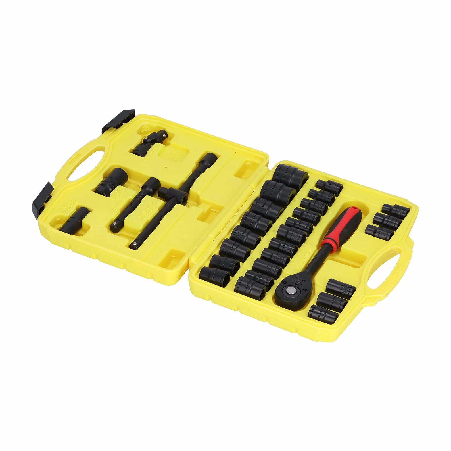 Yosoo Health Gear Zestaw Kluczy Nasadowych ze Stali Chromowo-wanadowej Zestaw Kluczy Nasadowych 1 2-calowa Grzechotka 8 do 32 Mm 72 Zęby Szybkozamykacz z walizką do Mechaniki Samochodowej