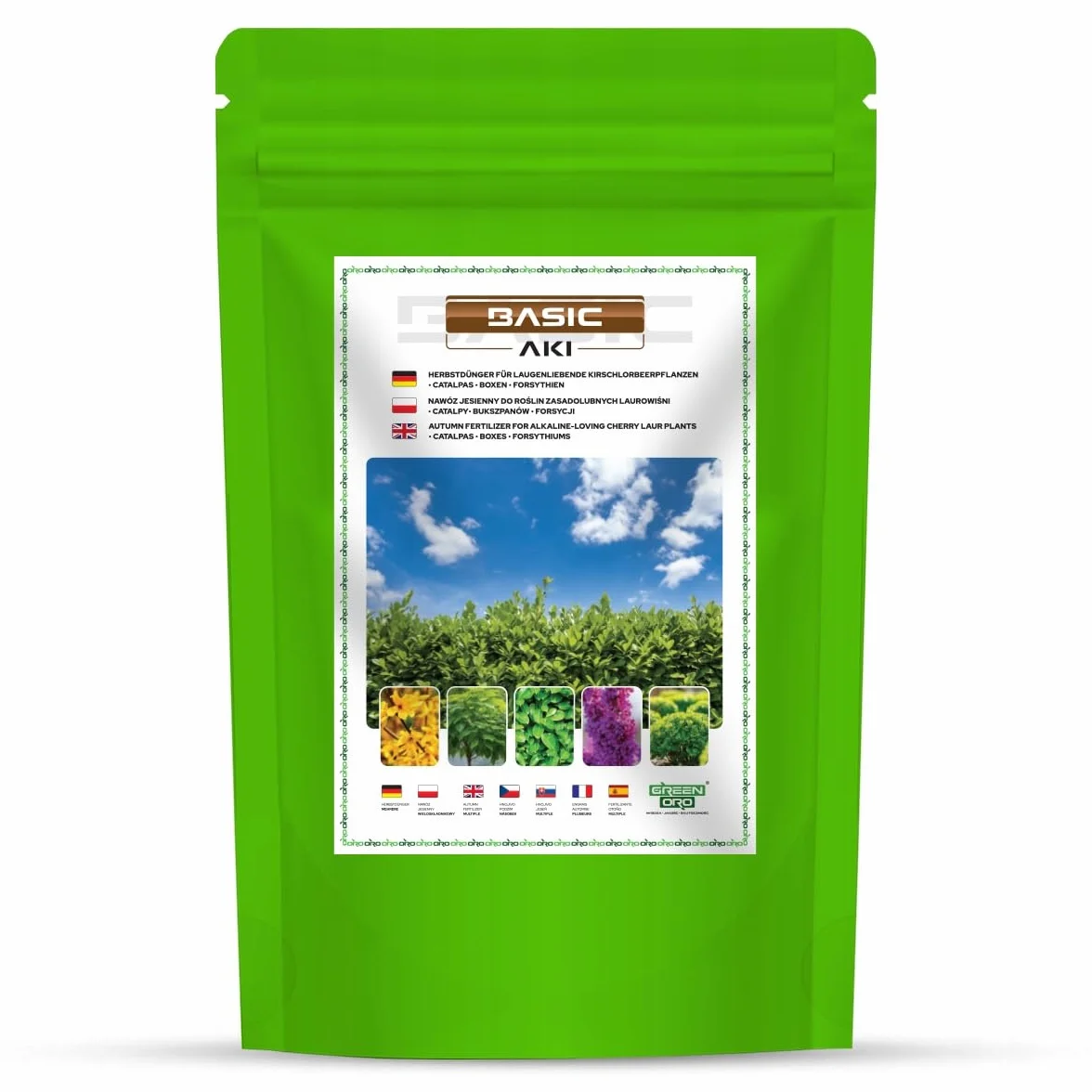 BASIC AKI 1,5KG Jesienny nawóz dla laurowiśni, bukszpanu, katalpy i wszystkich roślin wapnolubnych.