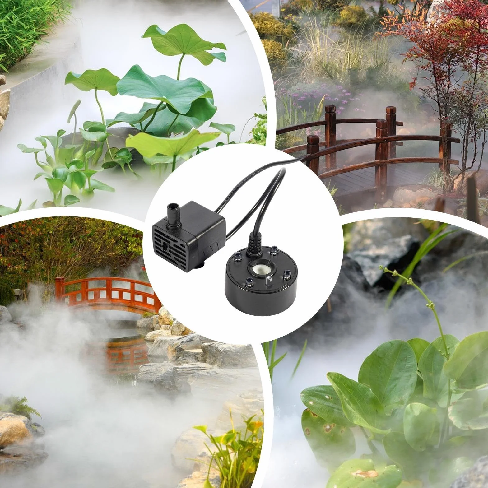 Fogger Mist Machine, Ultradźwiękowe światła Fogger, urządzenie do sadzenia stóp, wodna fontanna, Aquarium Mist Maker, Mist Fogger, Outdoor Mist Generator, system mieszania ogrodu, maszyna do sadzenia