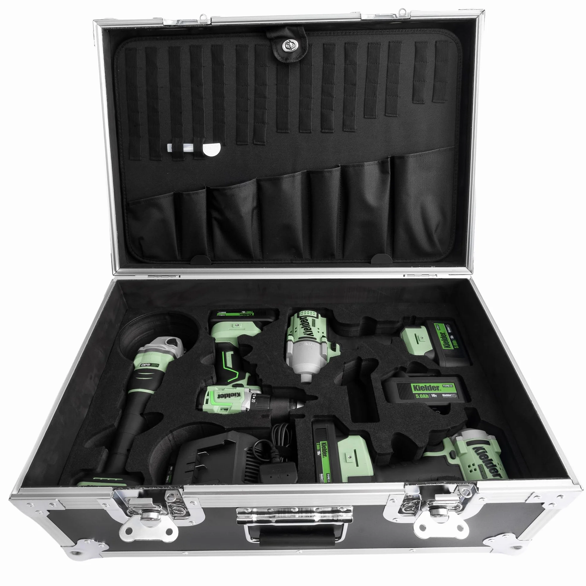 Kielder KWT-008 TYPE18 PRO-X Combo Kit, zawiera 4 x 18 V bezprzewodowe narzędzia bezszczotkowe, 4 x baterie i ładowarkę
