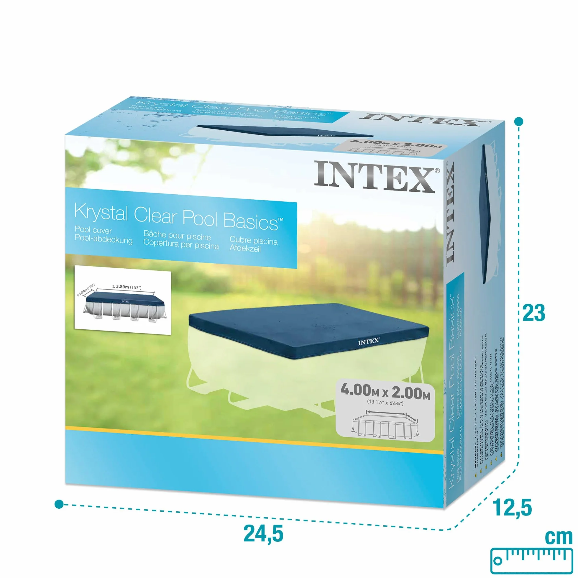 Intex Rectangular Basen Ogrodowy, Niebieski, 389 x 184 cm