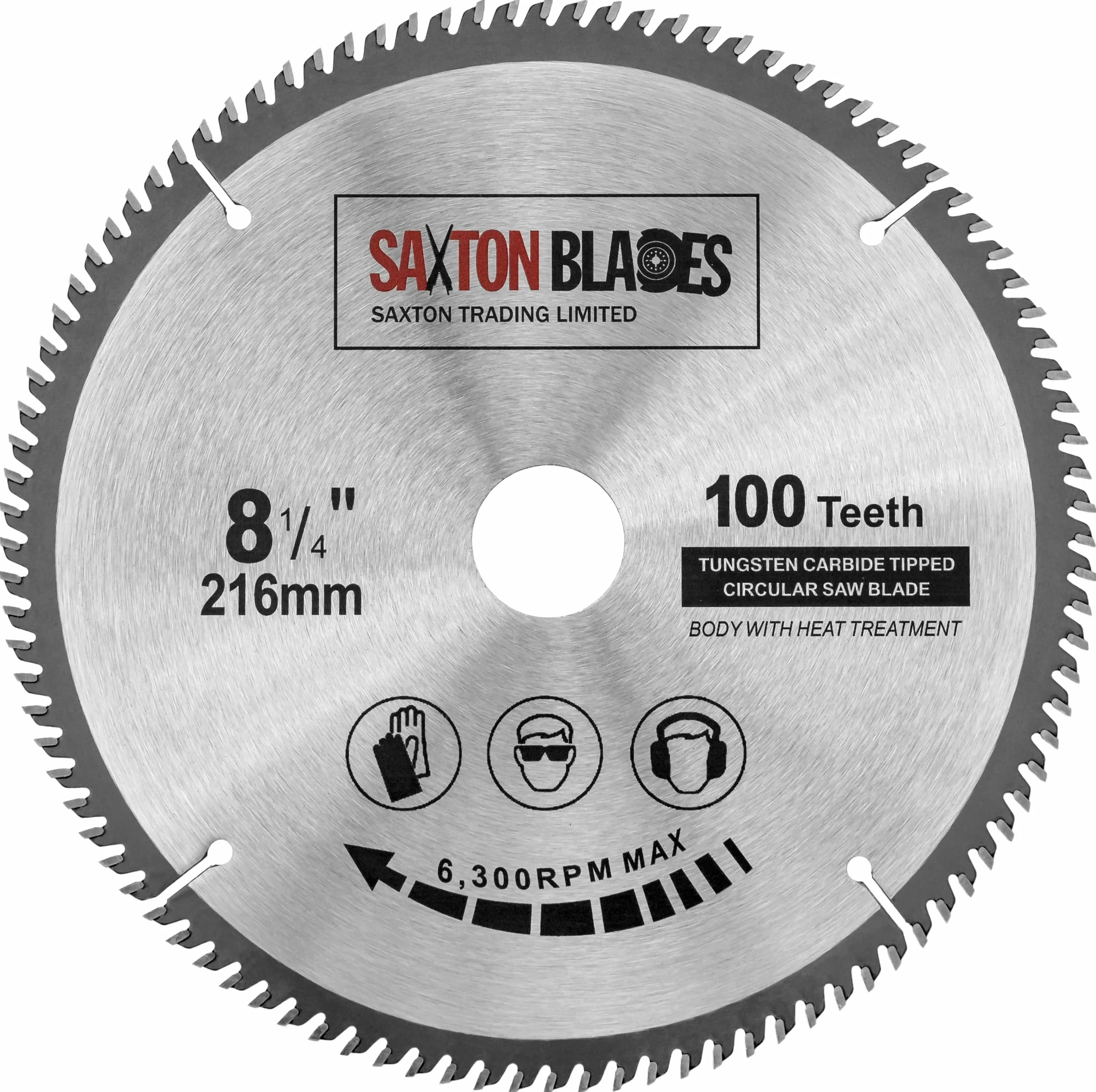 Saxton TCT Tarcza piły do drobnego cięcia drewna 216mm x 30mm średnica średnicy x 100T kompatybilna z Bosch Makita Dewalt