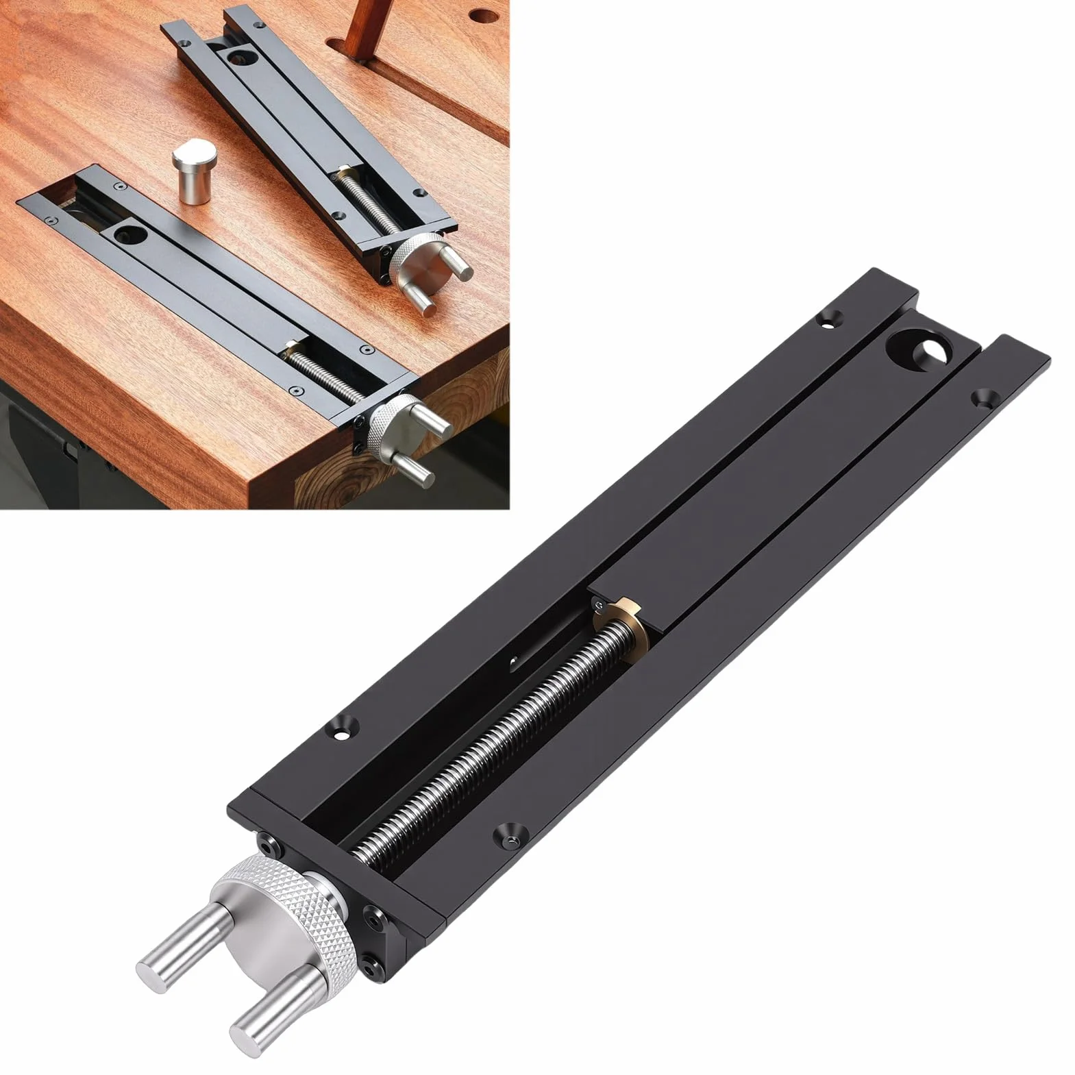 Jeffergarden Stolik Stolarski Aluminiowy 0-110mm Otwór 20mm Śruba ze Stali Nierdzewnej