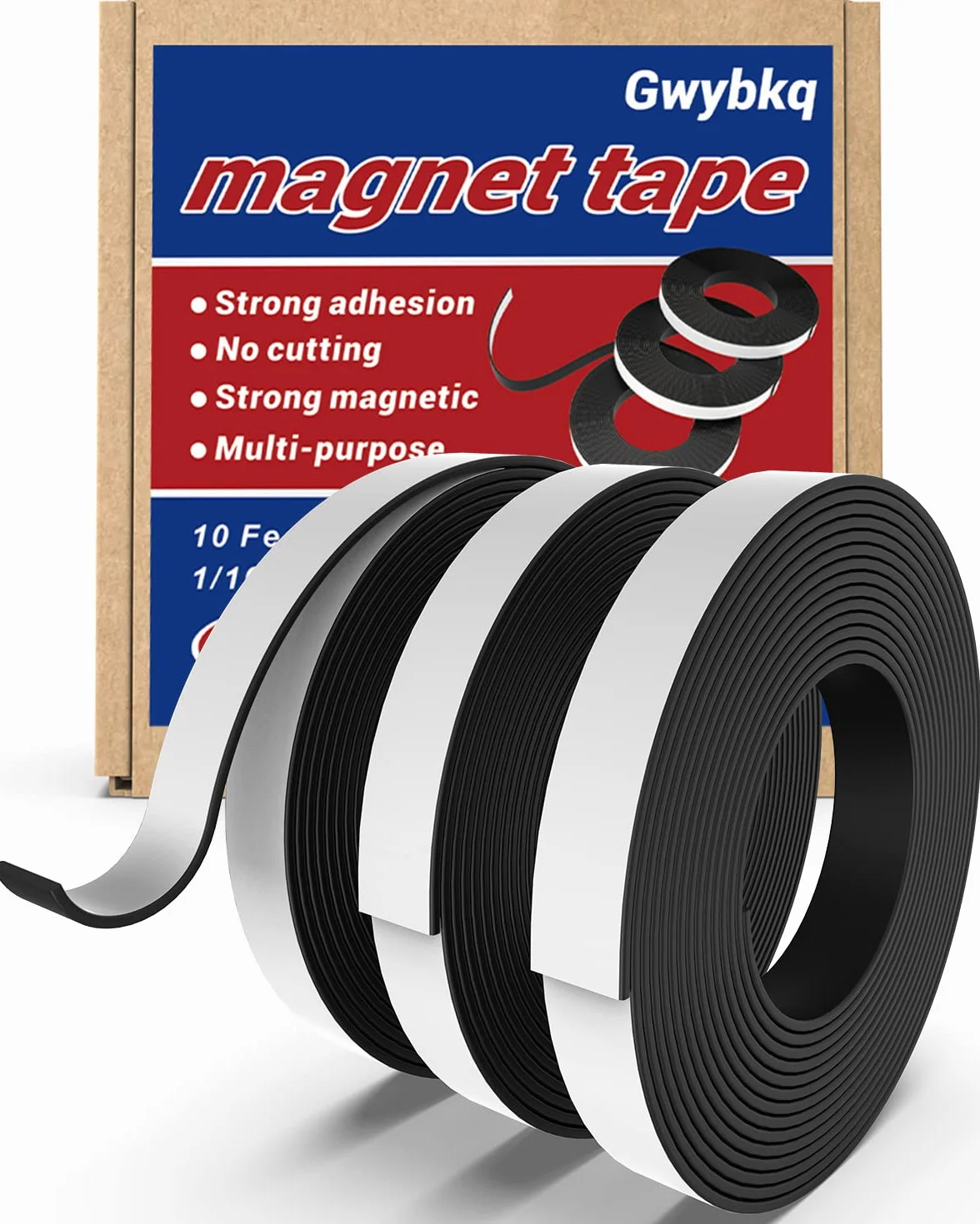 Taśma magnetyczna, 3 rolki, elastyczne paski magnetyczne z mocnym podkładem samoprzylepnym (25 cm x 2,5 cm grubości x 1,2 cm szerokości), anizotropowa, elastyczna rolka magnetyczna