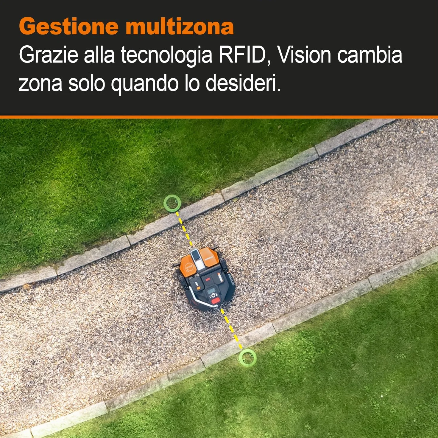 Worx Landroid Vision Robot Koszący, Czarny/Pomarańczowy, 46 x 62,6 x 26,5 cm