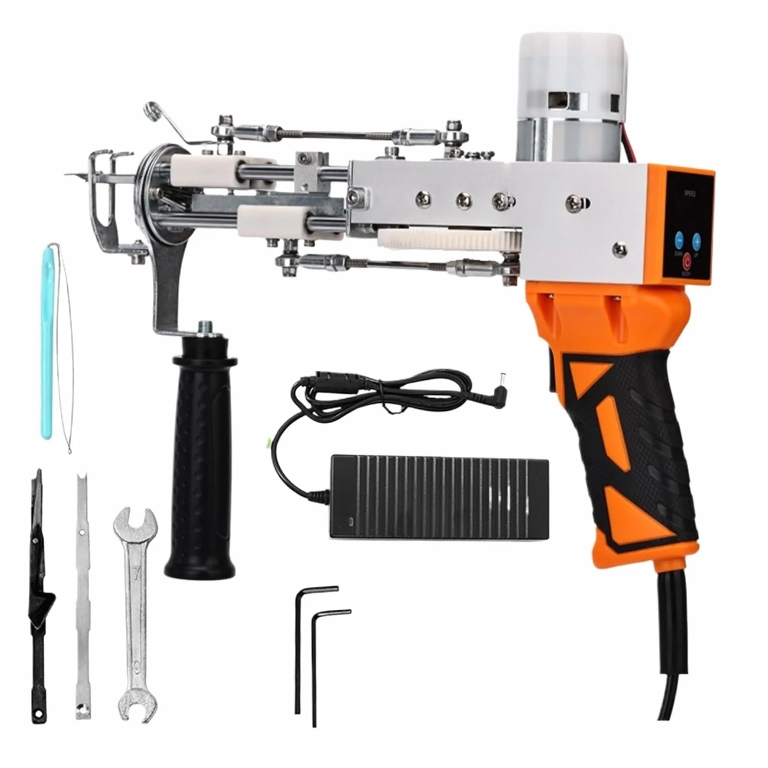 Zestaw Tufting Gun 2 W 1, Pistolet Do Dywanów, Ciętych I Pętelkowych, Elektryczny, Maszyna Produkcji Z Pikowaniem Przędzą Bezpieczny I łAtwy W UżYciu(Orange)