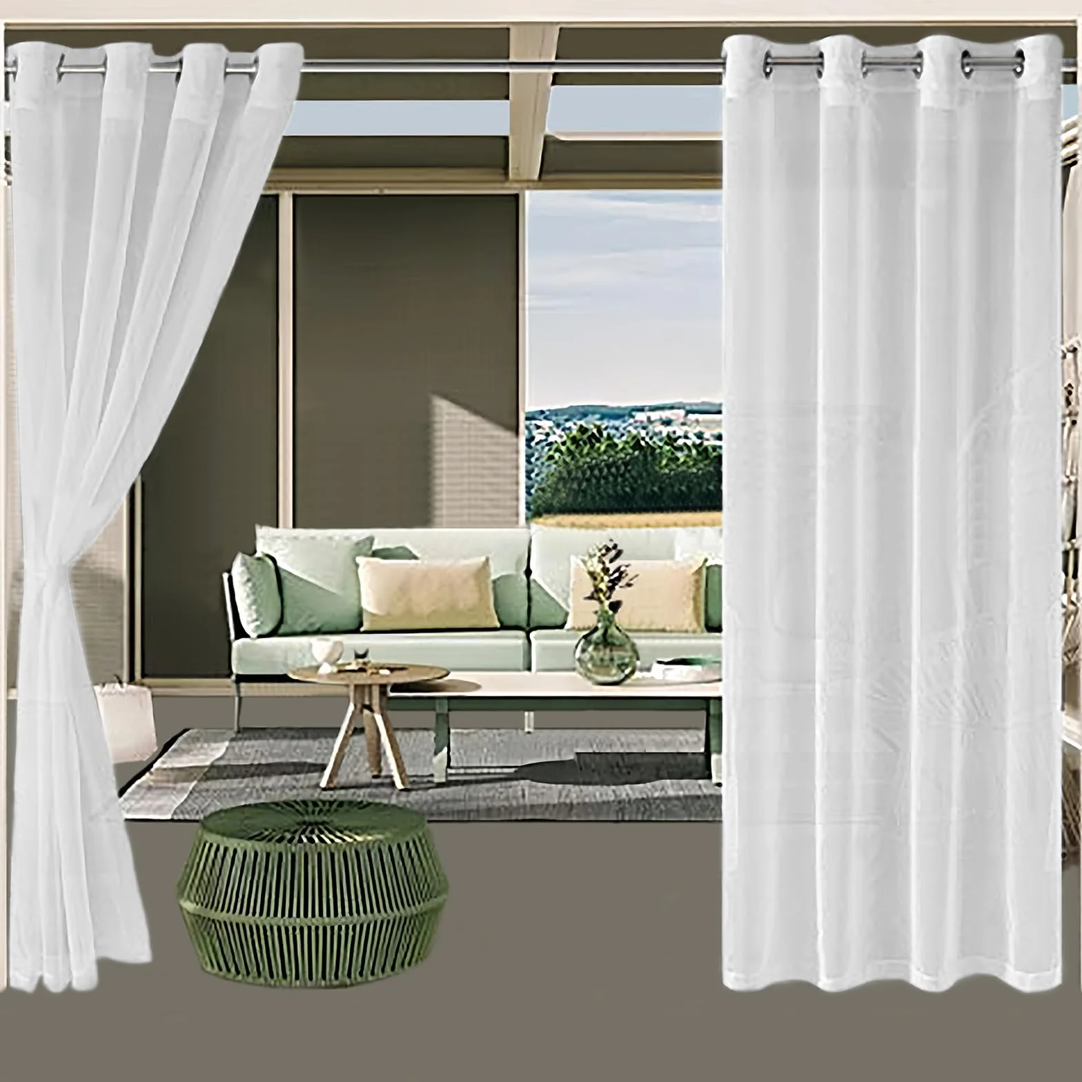 Przezroczysta zasłona zewnętrzna wodoszczelna 132x213 cm 2 sztuki na balkon taras