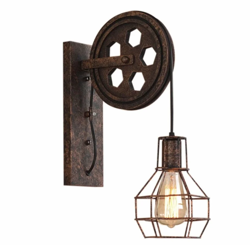 Kinkiet ścienny/ganek lampa ścienna vintage lampa ścienna retro industrialna lampa ścienna klosz oprawa żelazna regulowana kinkiet światła do loftu kawiarni baru Wandlamp dekoracja LED lampa ścienna