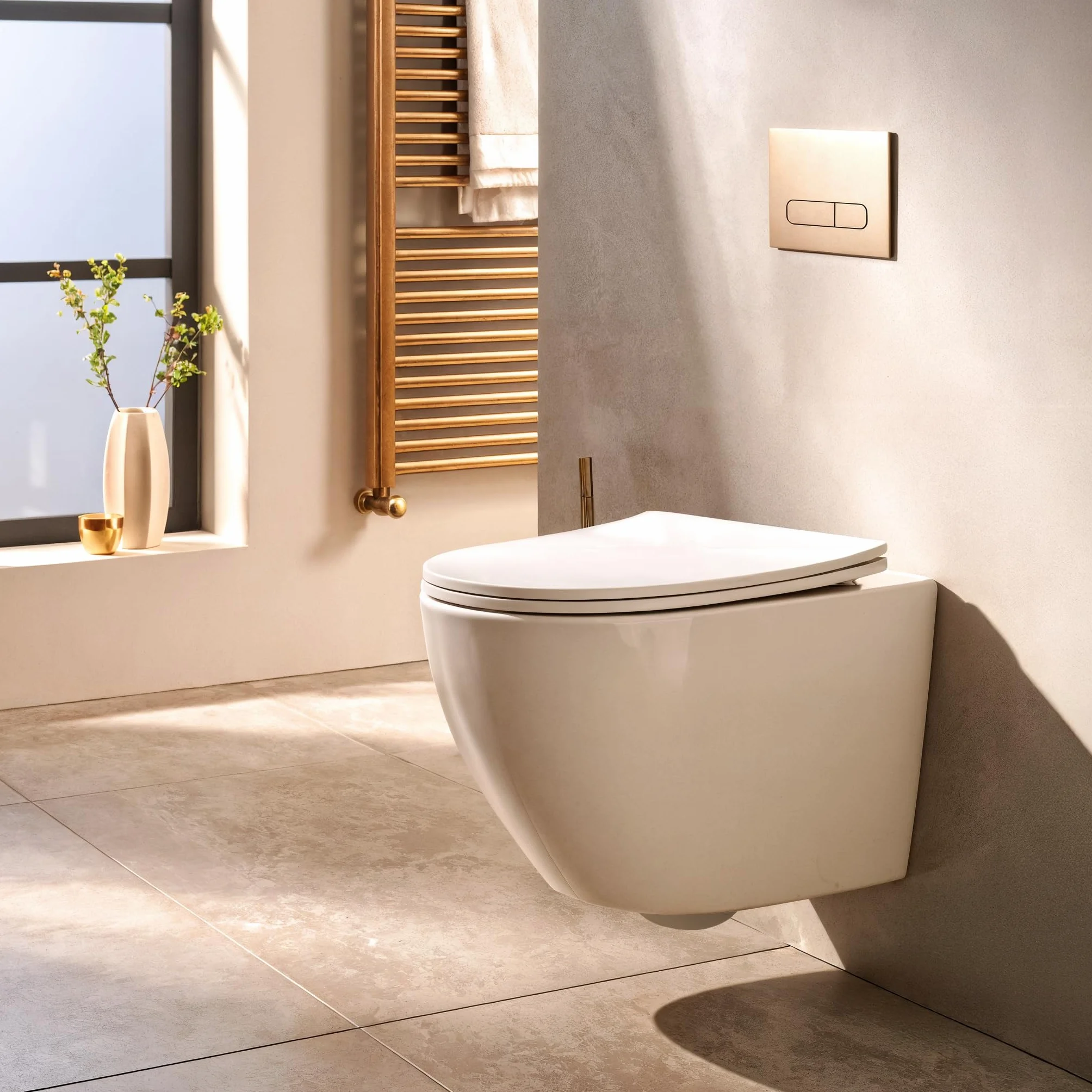 Imprese BLATNA TWIST – Miska WC wisząca Rimless Tornado z deską wolnoopadającą Slim, ceramika sanitarna 53 × 36 cm