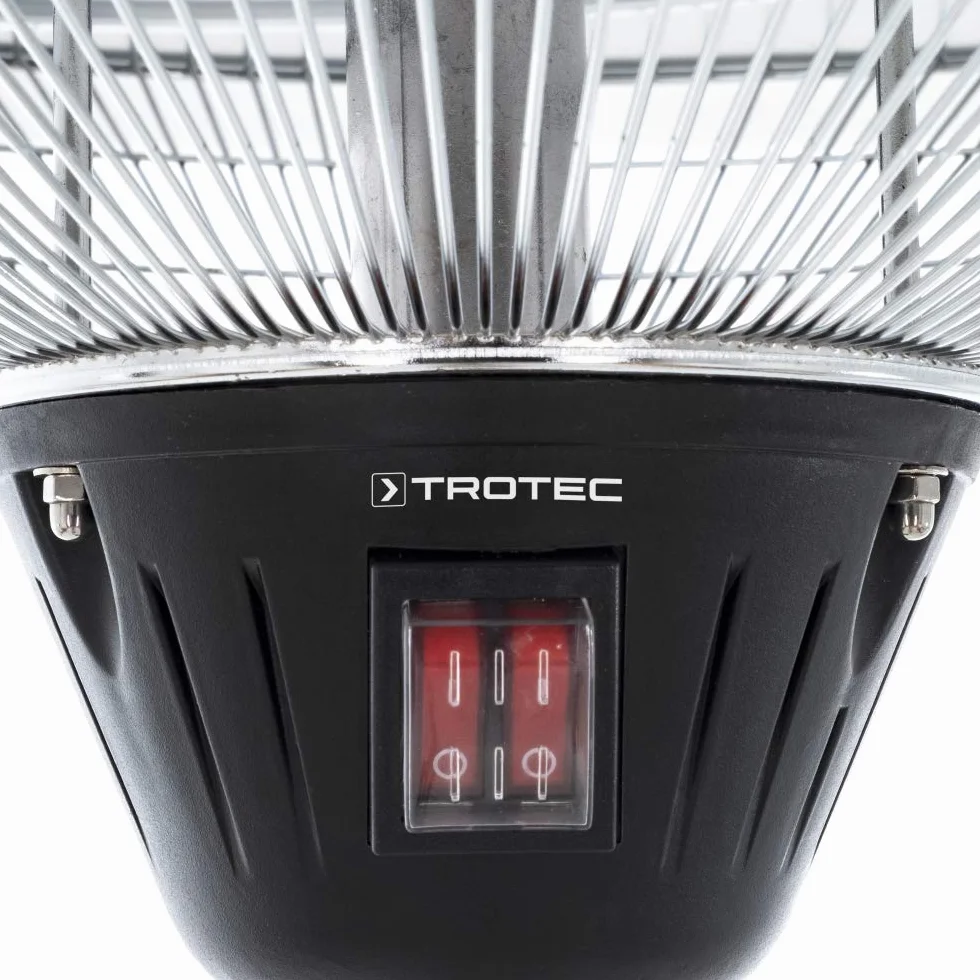 TROTEC IRS 2020 Designerski stojący promiennik ciepła na podczerwień 2 stopnie ogrzewania maks. moc 2000 W energooszczędny dystrybucja ciepła 360° regulacja wysokości 194-209 cm