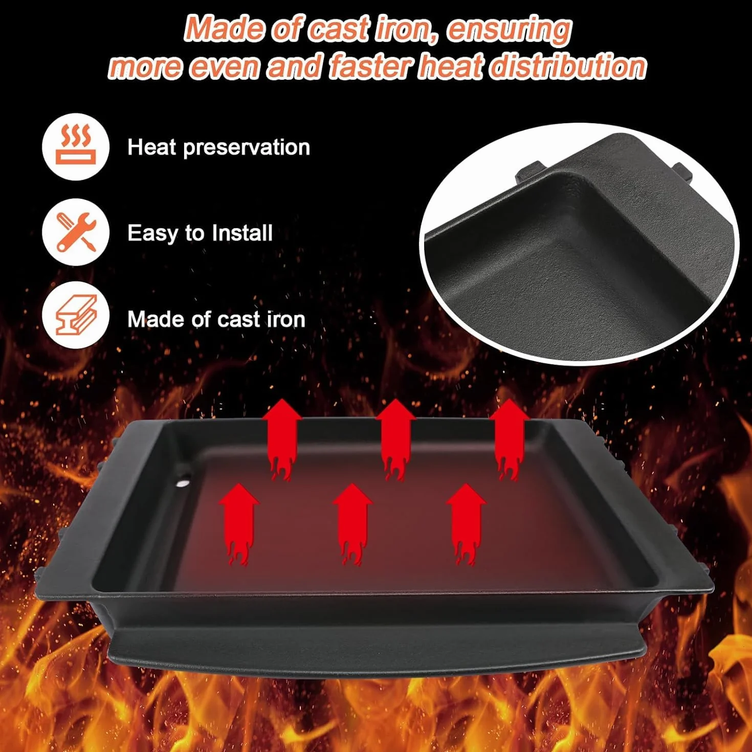 Denmay Żeliwna płyta grillowa Plancha do Weber Spirit E210 S330 1 opakowanie